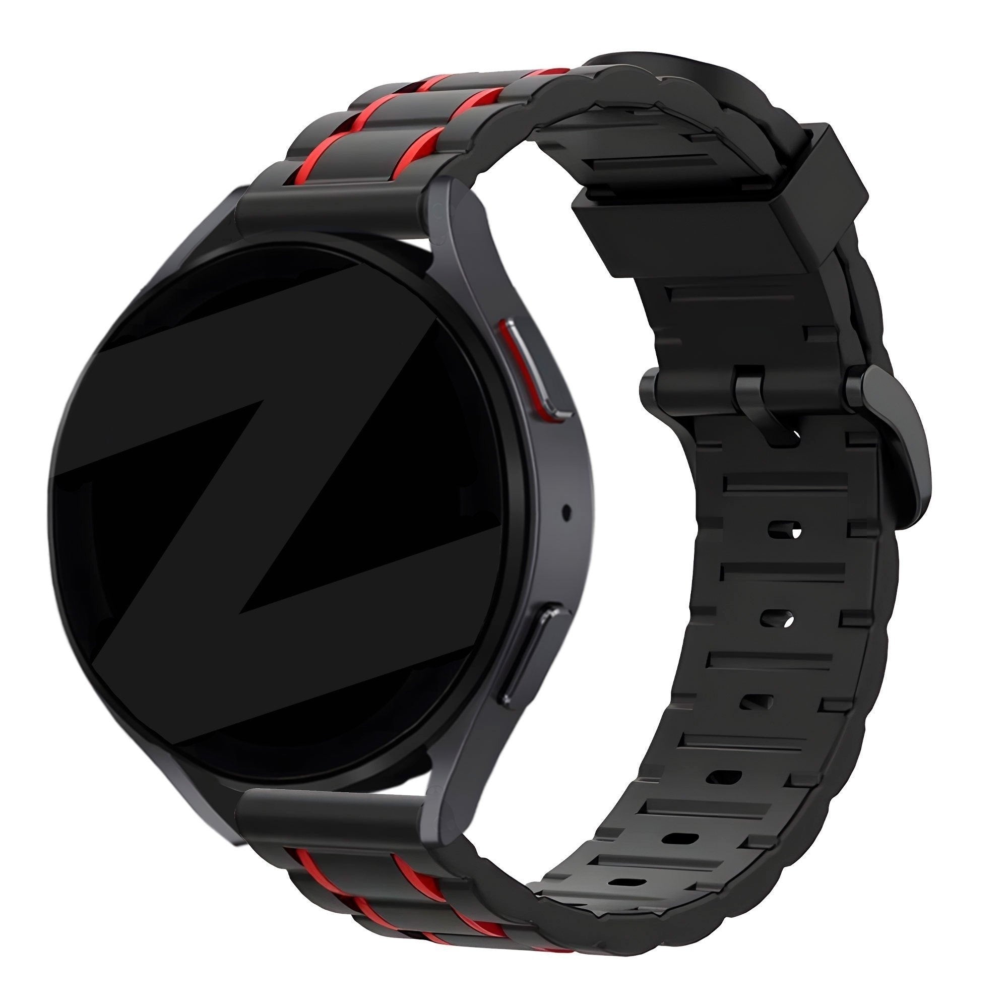 Bandz OnePlus Watch Lite sport band gestreept (zwart/rood)