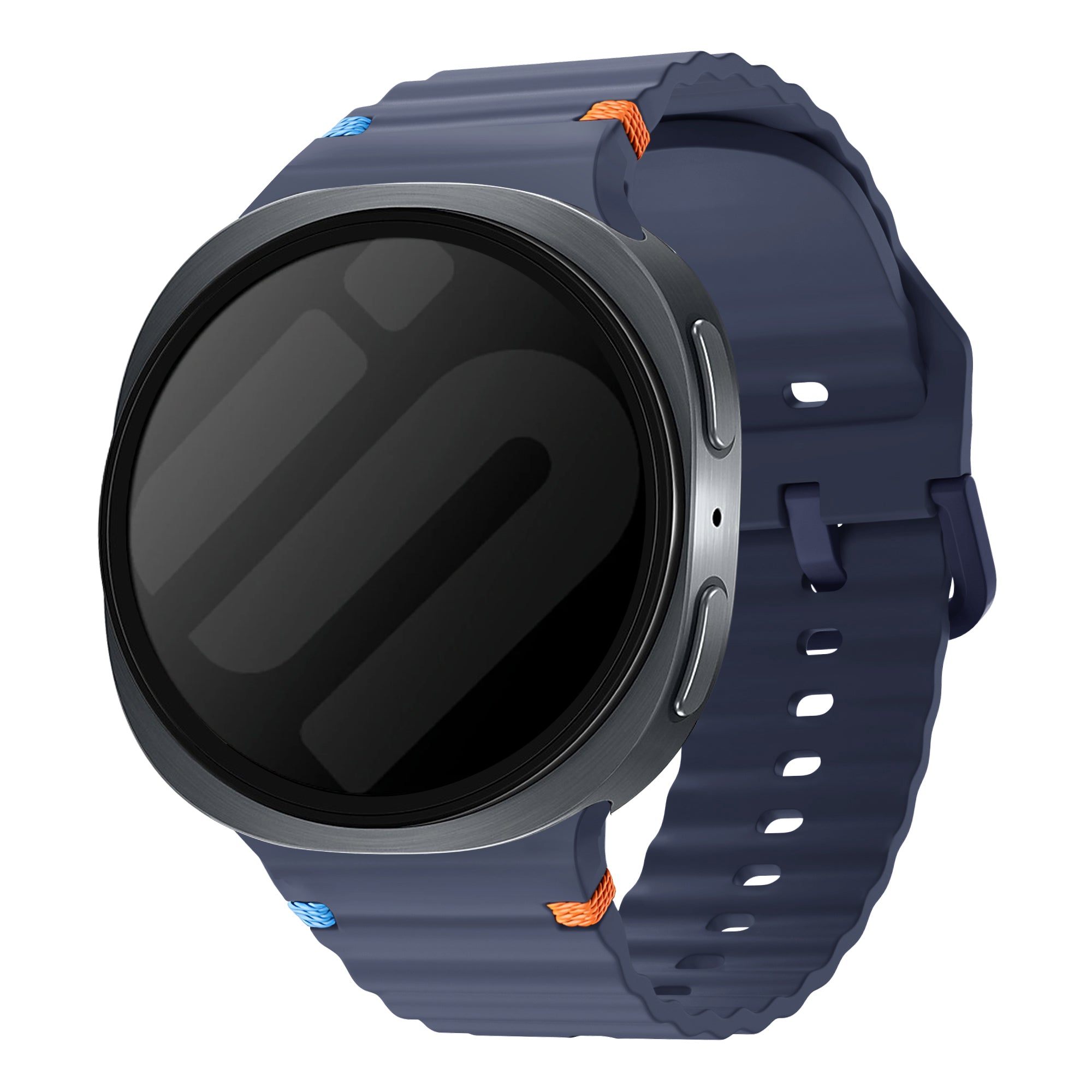 Samsung Galaxy Watch 8 - 44mm wave siliconen bandje (donkerblauw)