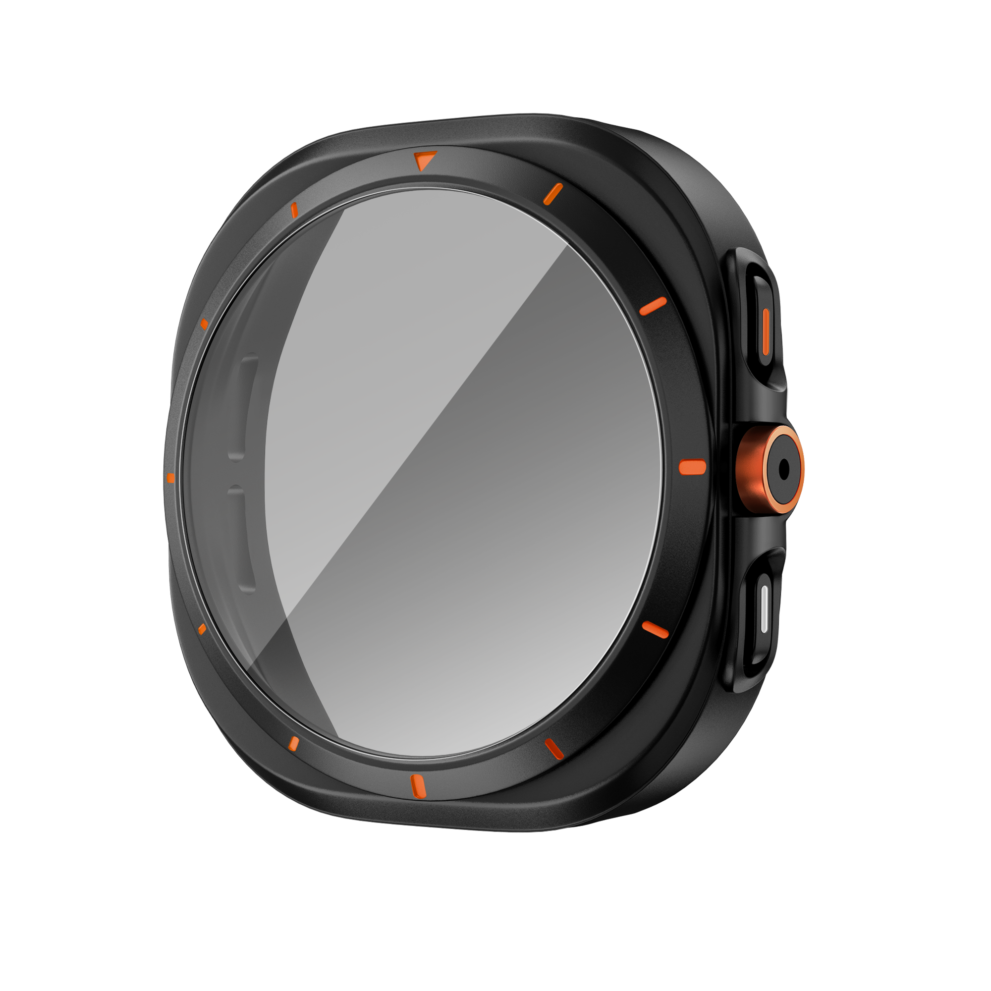 Bandz Samsung Galaxy Watch 7 - 44mm square PC hoesje met glas (zwart)