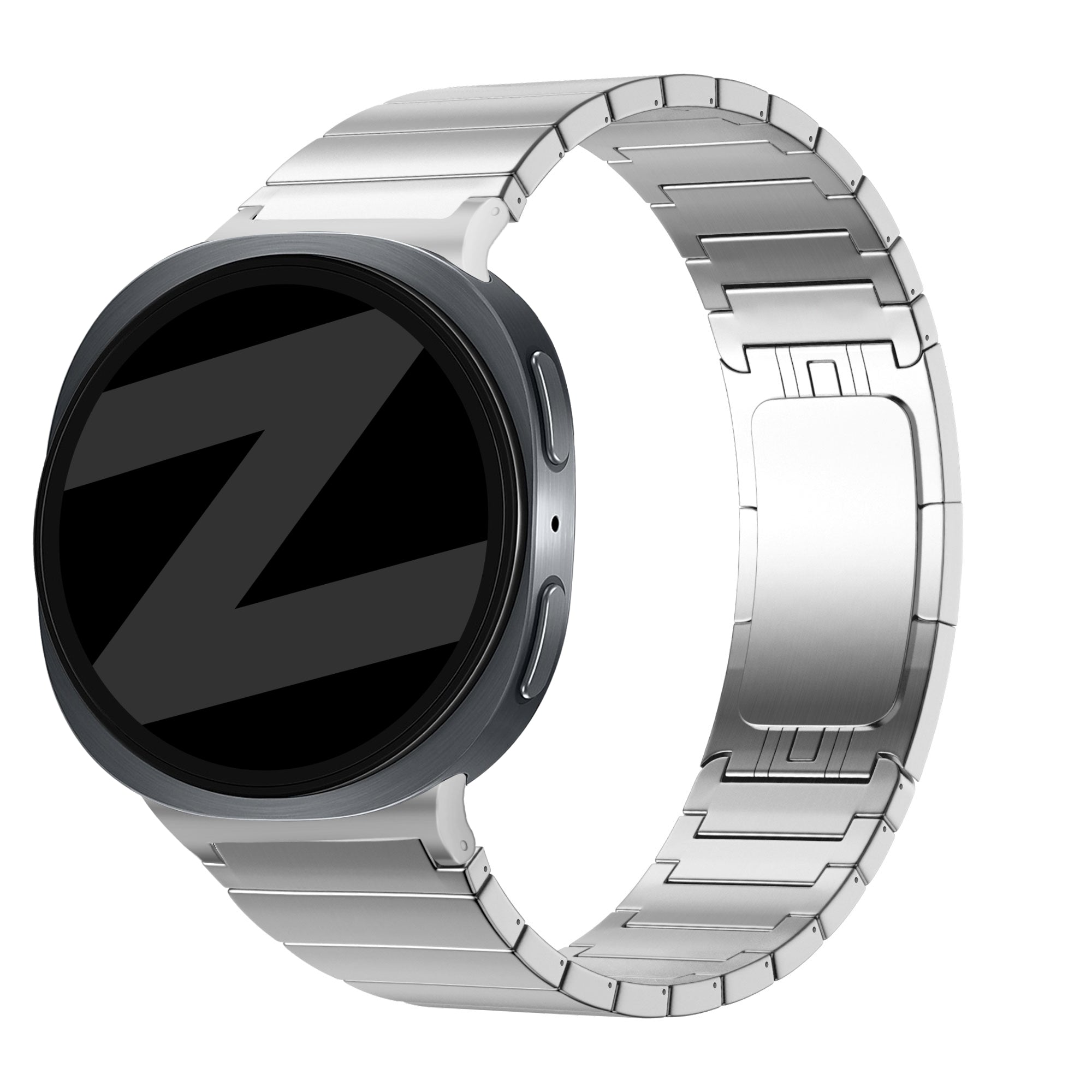 Bandz Samsung Galaxy Watch 8 - 44mm titanium band 'One Bead' (zilver)