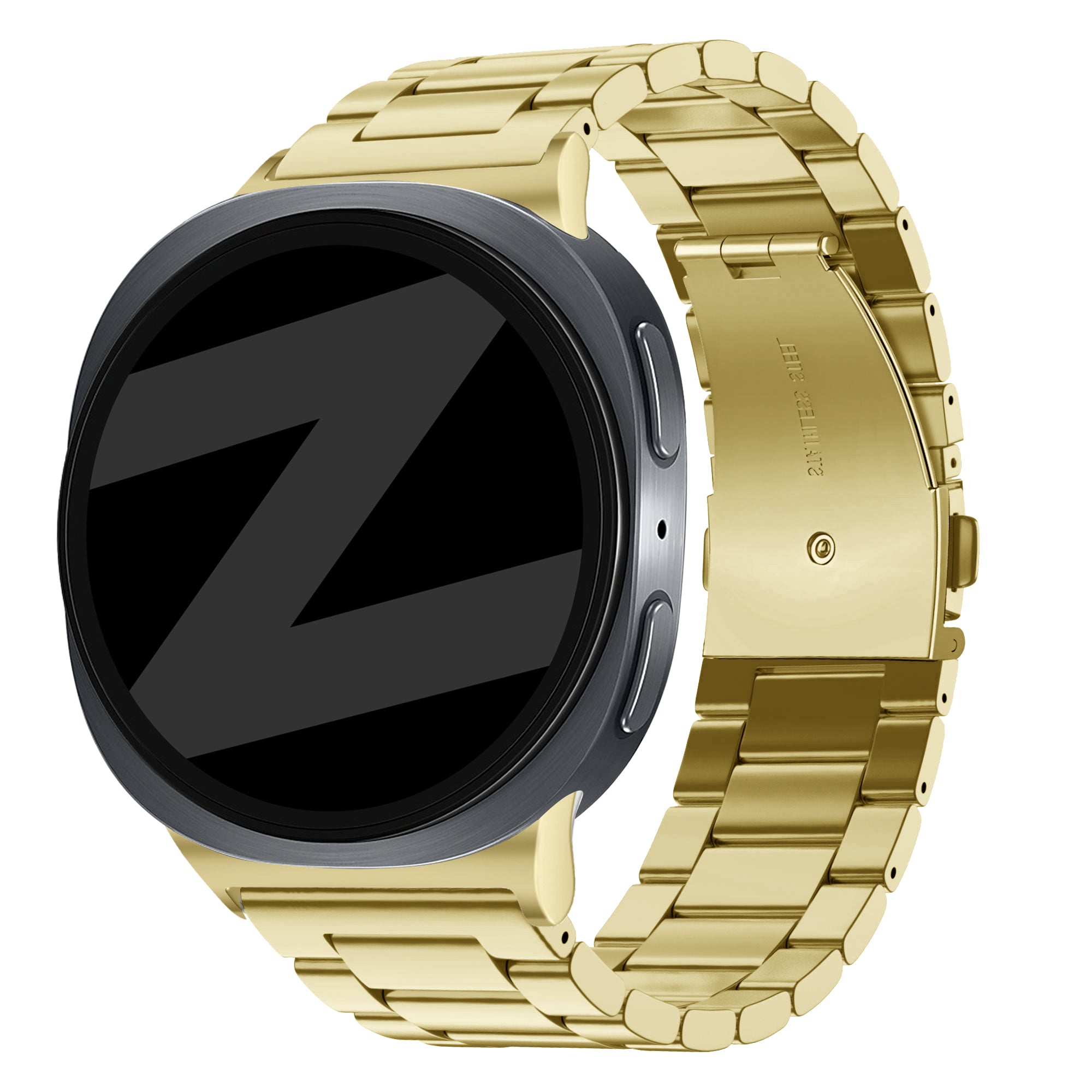 Bandz Samsung Galaxy Watch 8 - 44mm stalen band 'Classic' (goud)
