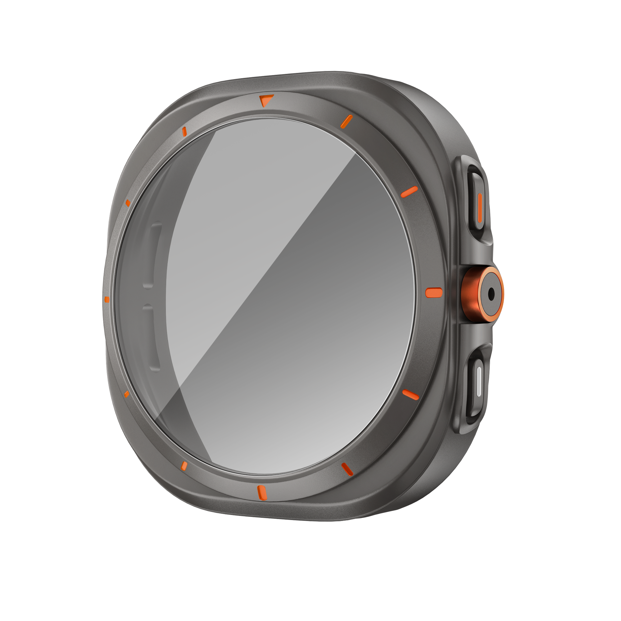 Bandz Samsung Galaxy Watch 7 - 44mm square PC hoesje met glas (titanium grijs)