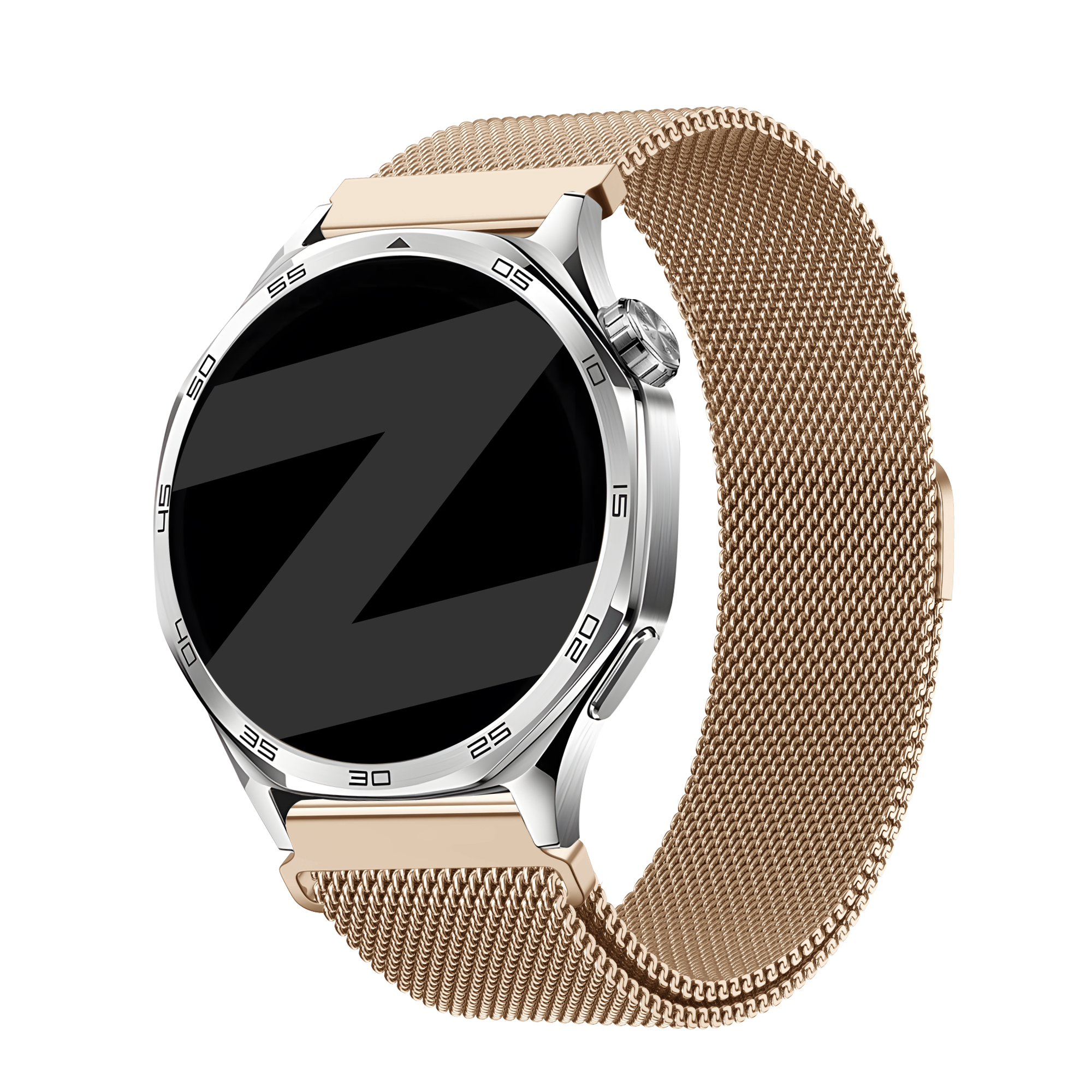 Bandz Huawei Watch GT 2 42mm Milanese band 'Easy fit' (rosé goud)