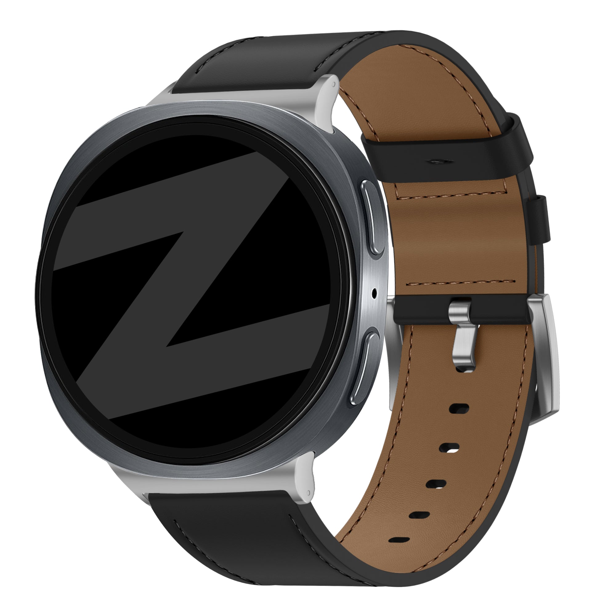 Bandz Samsung Galaxy Watch 8 - 44mm lederen band 'Classic' (zwart)