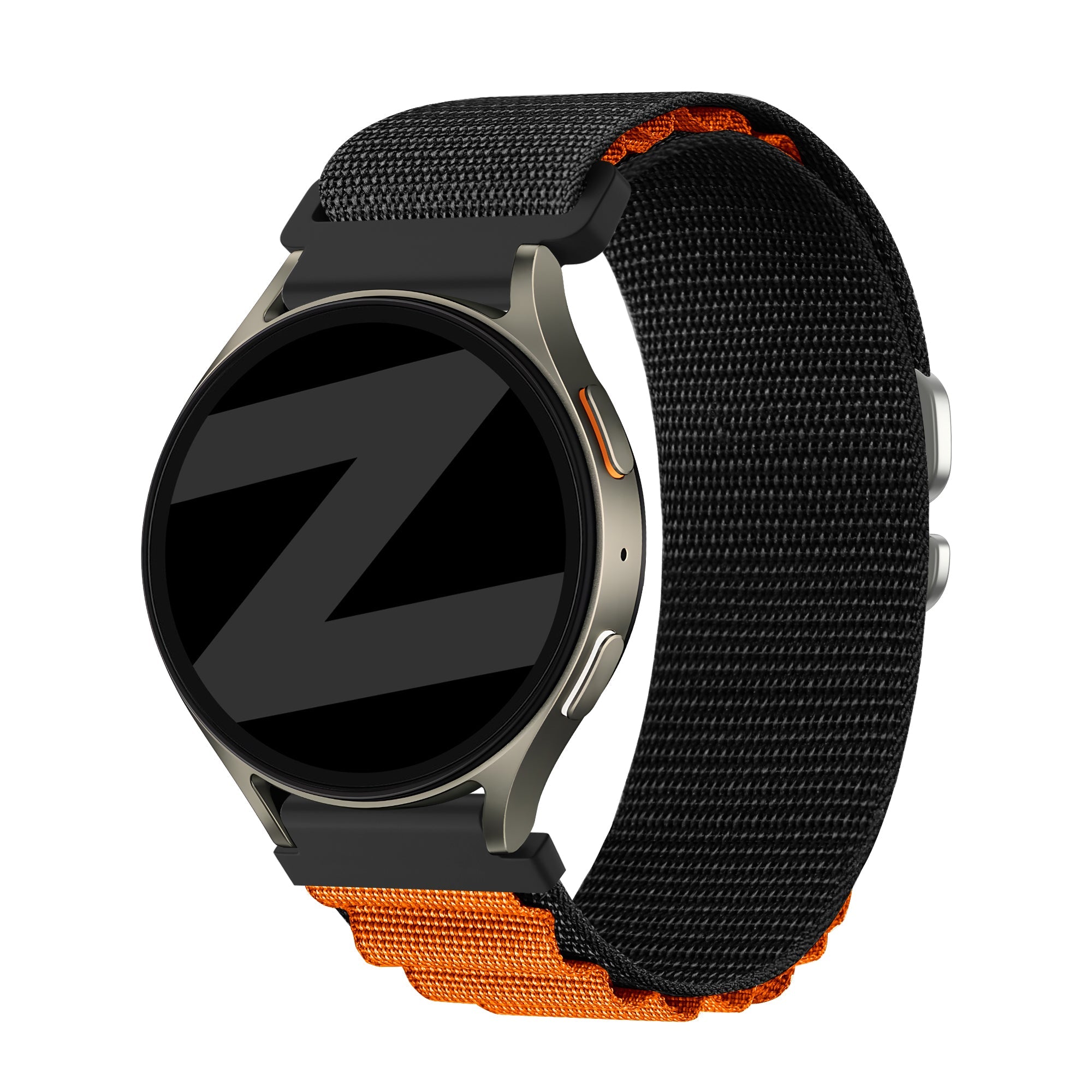 Bandz Withings ScanWatch 2 - 42mm Alpine nylon band (zwart/oranje)