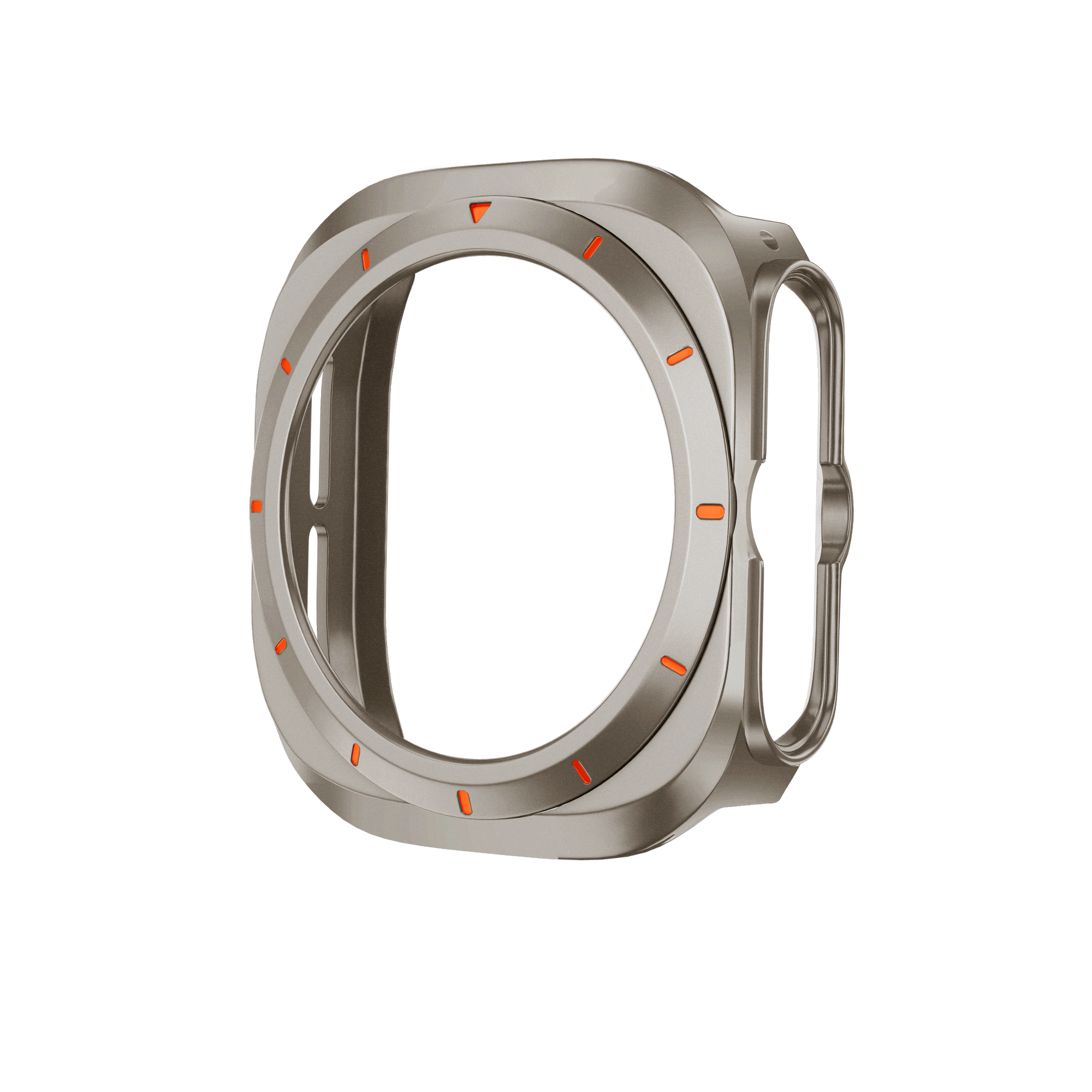 Bandz Samsung Galaxy Watch Ultra bezel PC hoesje (titanium met oranje)