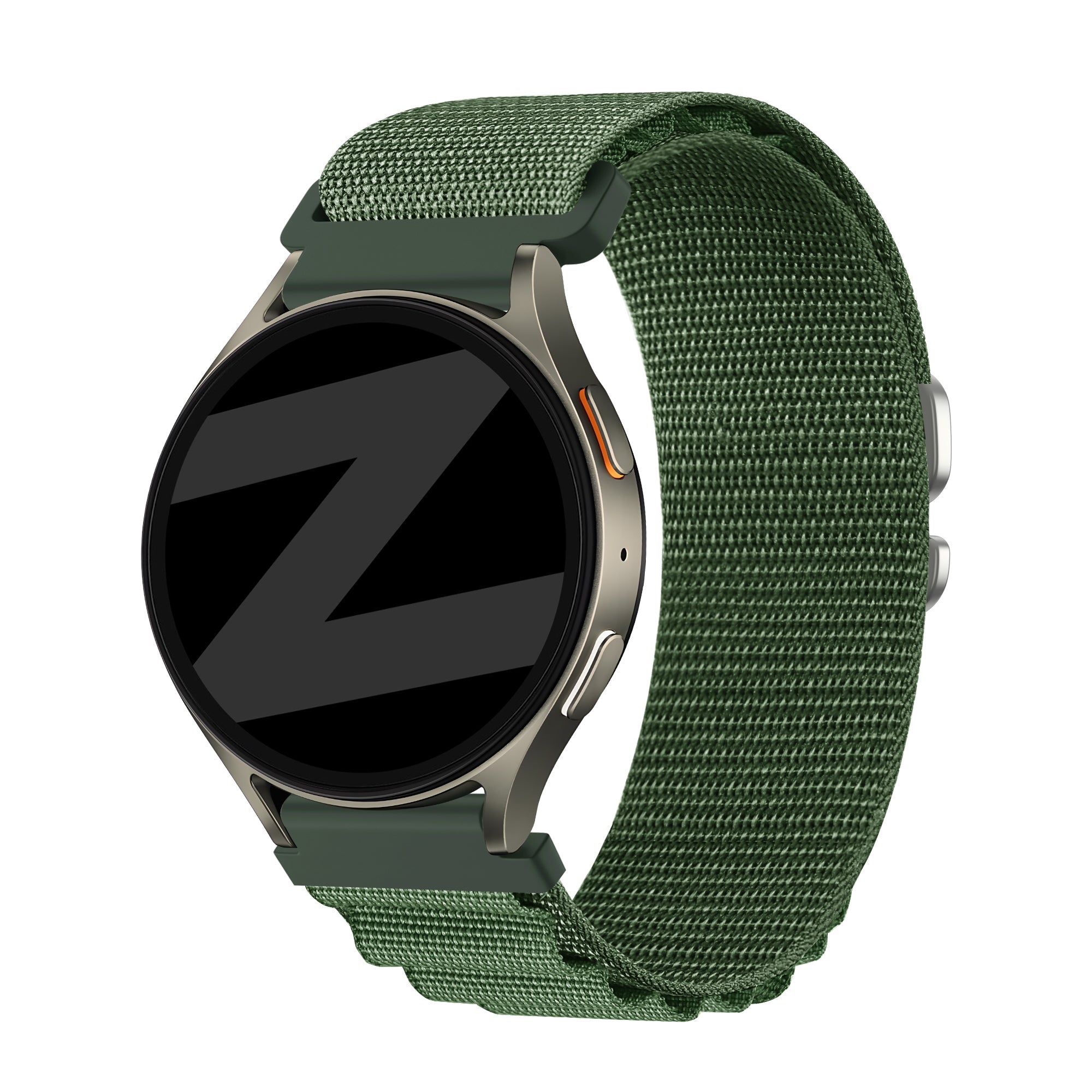 Bandz Samsung Galaxy Watch 4 Classic 46mm Alpine nylon band (legergroen)