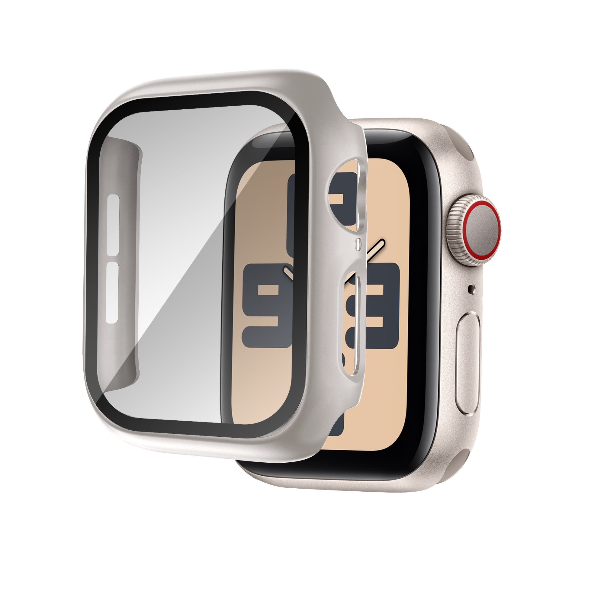 Bandz Apple Watch 10 - 46mm PC hoesje met glas (titanium)