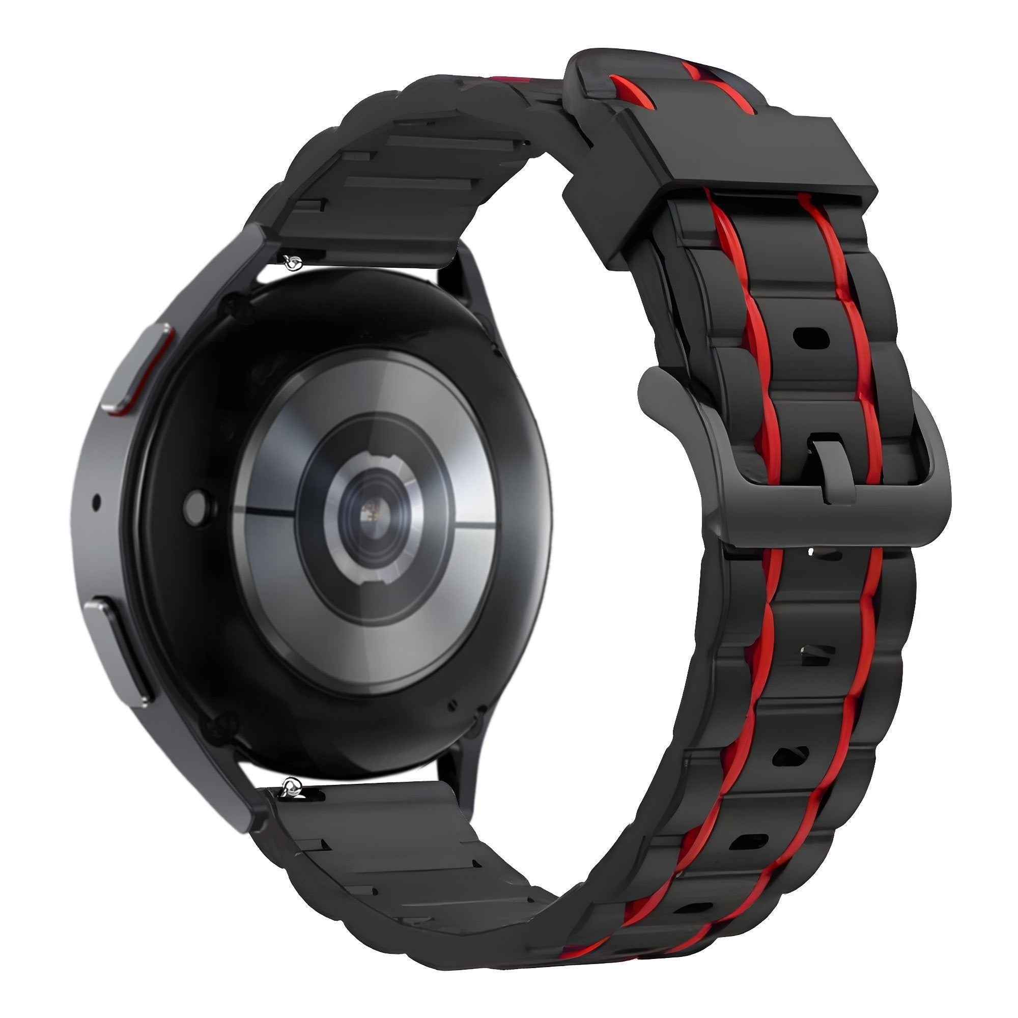 Bandz Coros Apex 46mm sport band gestreept (zwart/rood)