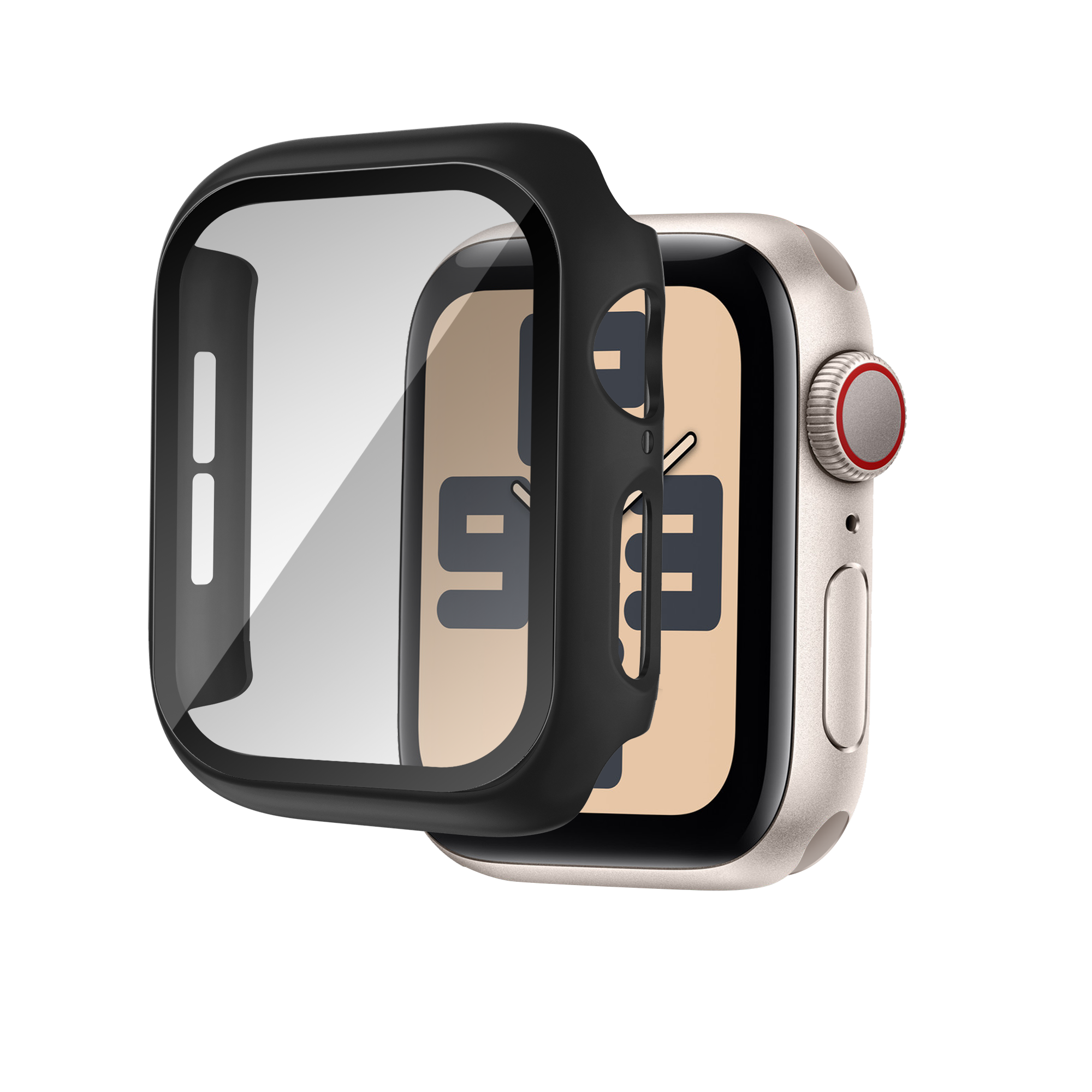 Bandz Apple Watch 10 - 46mm PC hoesje met glas (zwart)