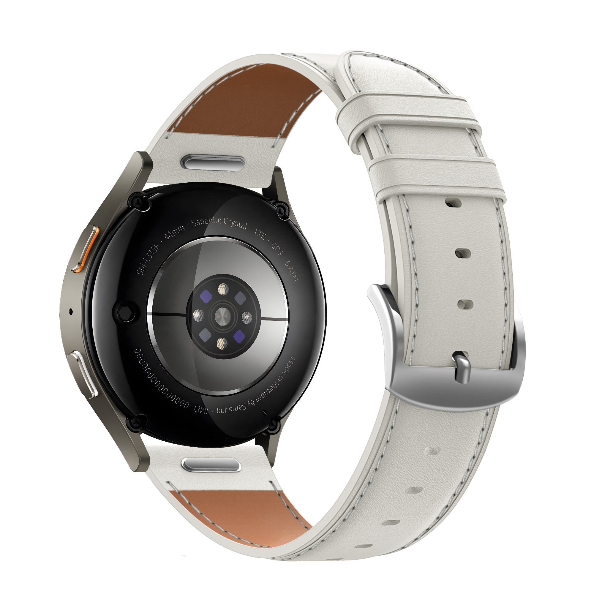 Bandz Huawei Watch GT 4 - 41mm lederen band 'Easy fit' (wit)