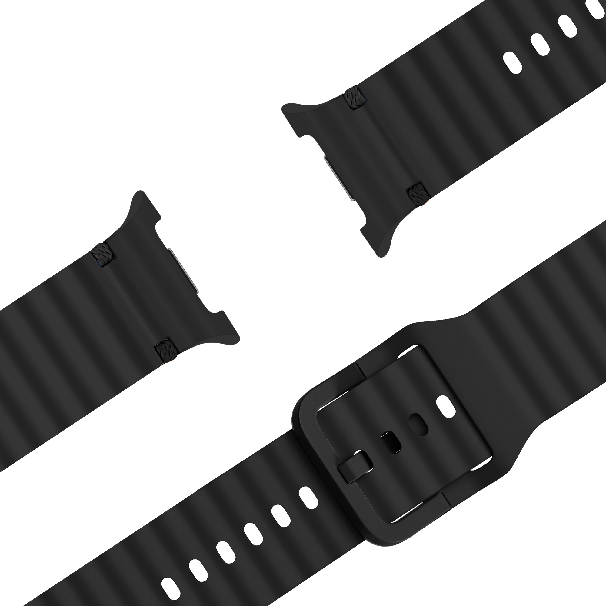 Samsung Galaxy Watch 8 - 44mm Wave Silicone Strap (Black)