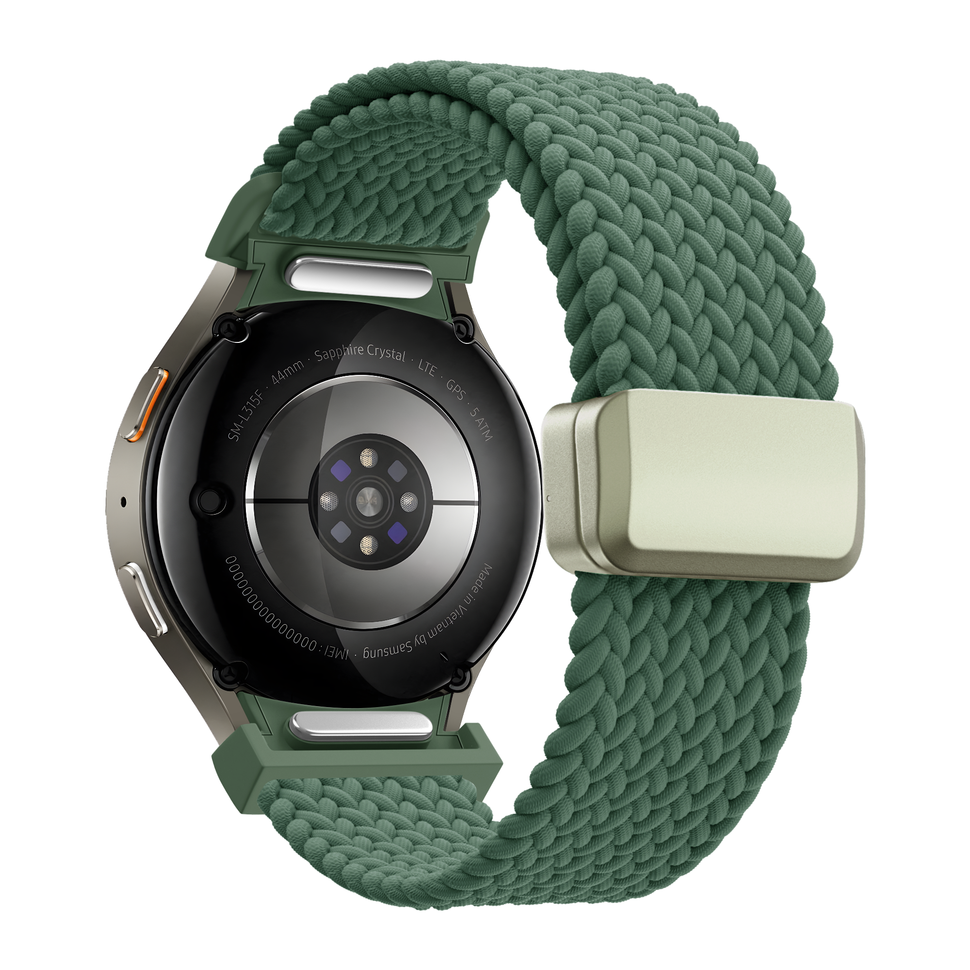 Bandz Samsung Galaxy Watch 4 Classic 46mm gevlochten band 'Easy fit' (groen)