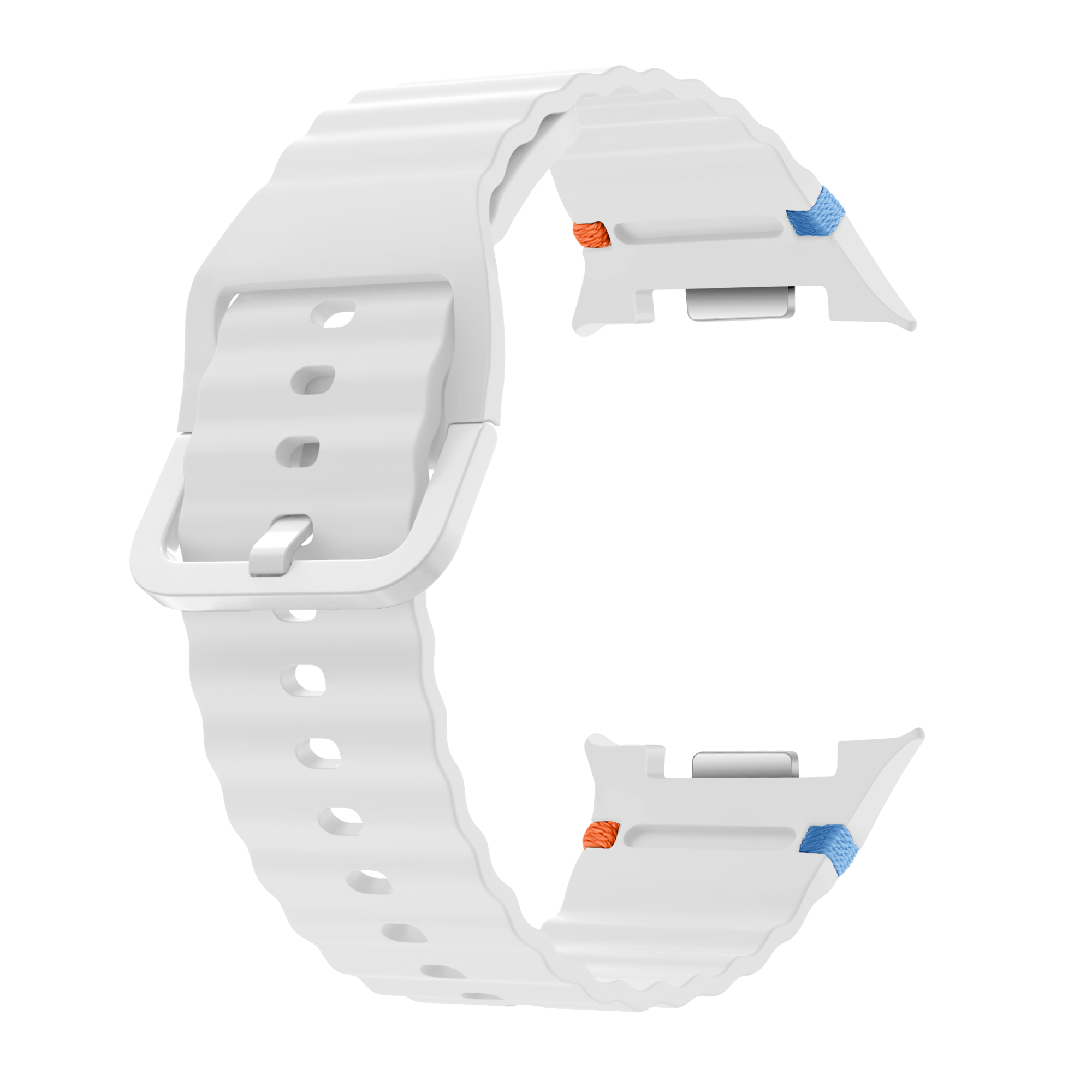 Samsung Galaxy Watch 8 - 40mm Wave Silicone Strap (White)