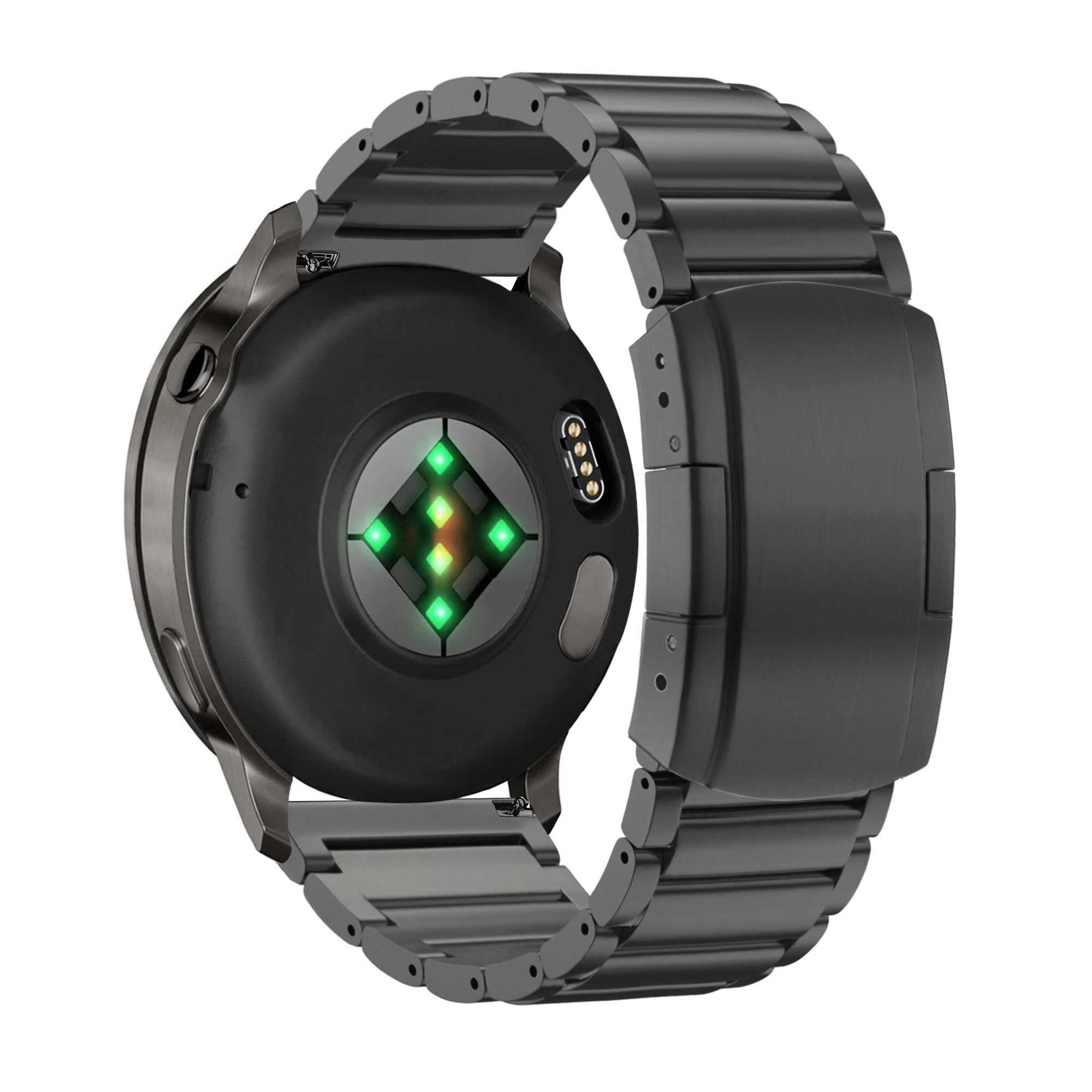 Bandz Garmin Forerunner 55 titanium schakel band (zwart)