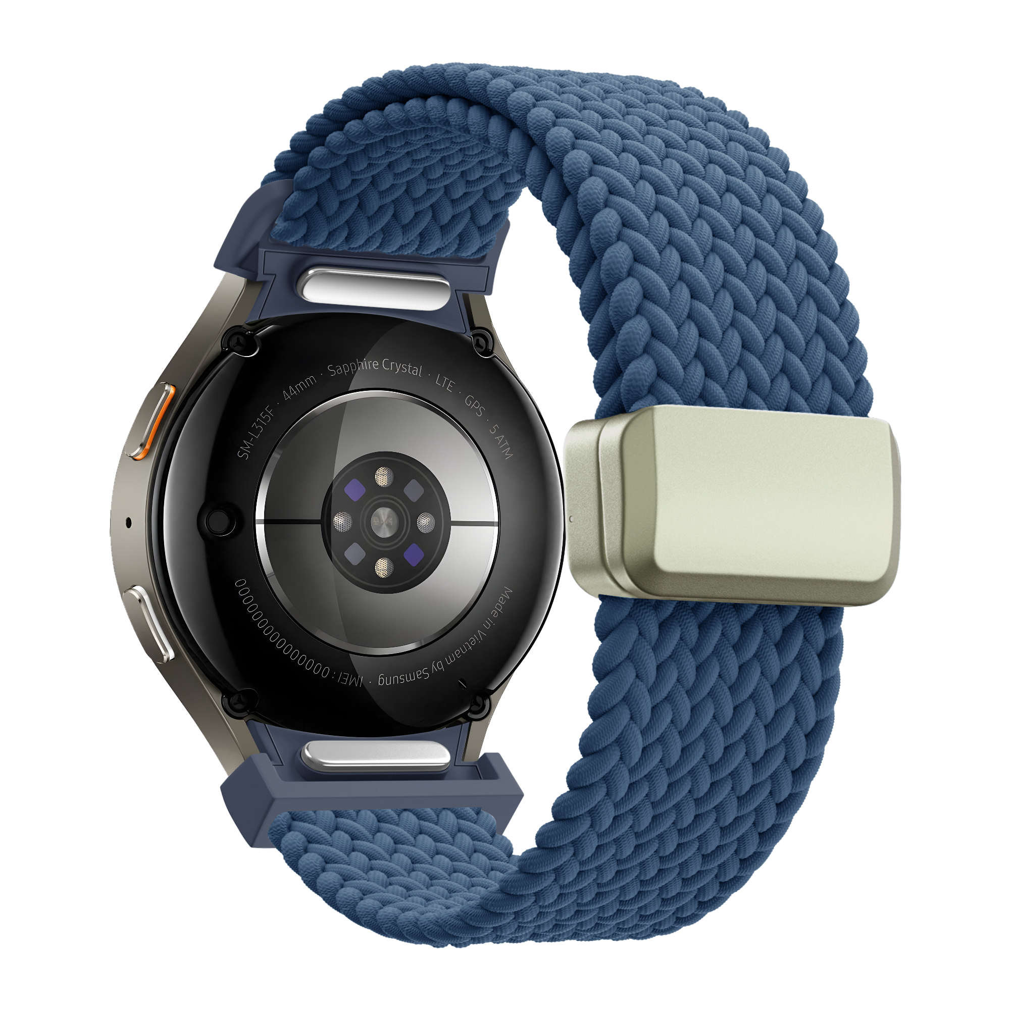 Bandz Samsung Galaxy Watch 5 - 40mm gevlochten band 'Easy fit' (blauw)