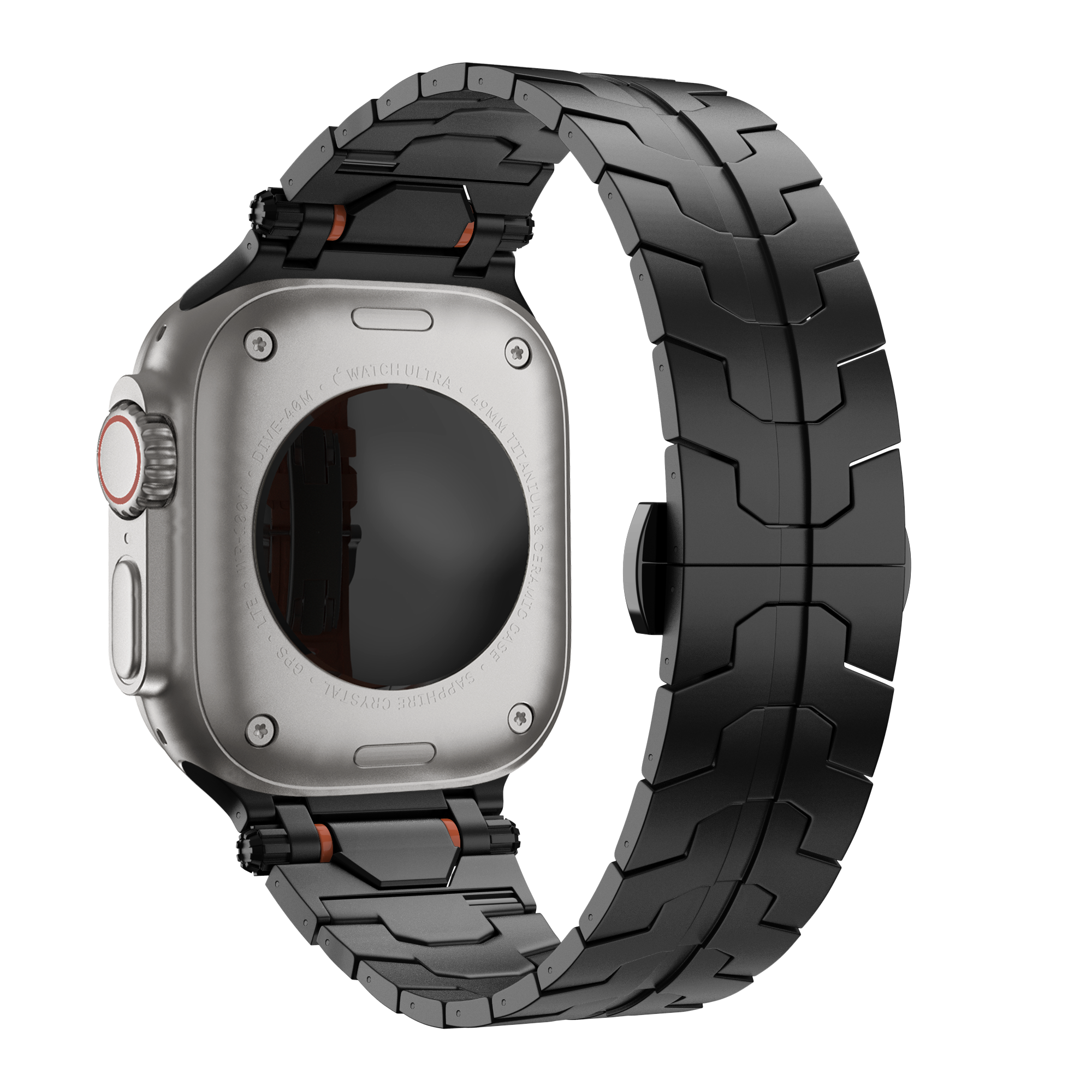 Bandz Apple Watch metalen grain band 'Deluxe' (zwart)