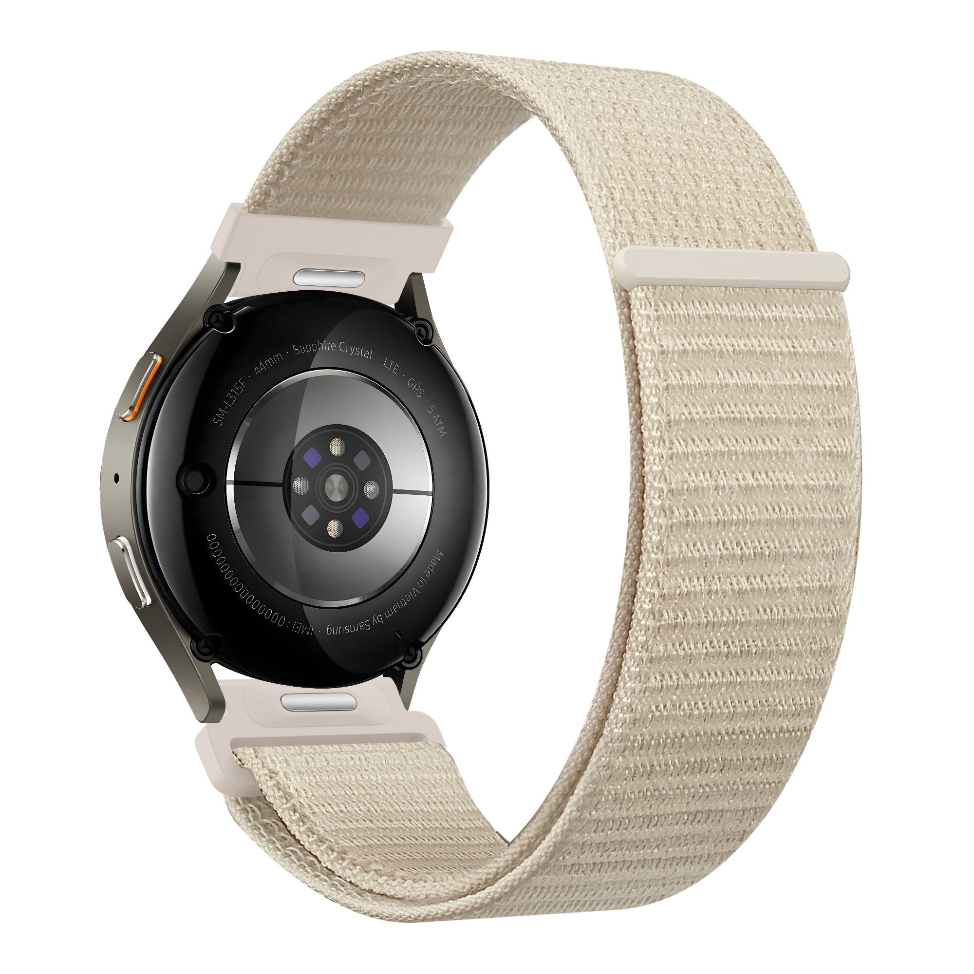 Bandz Samsung Galaxy Watch 6 - 44mm nylon band 'Easy fit' (sterrenlicht)