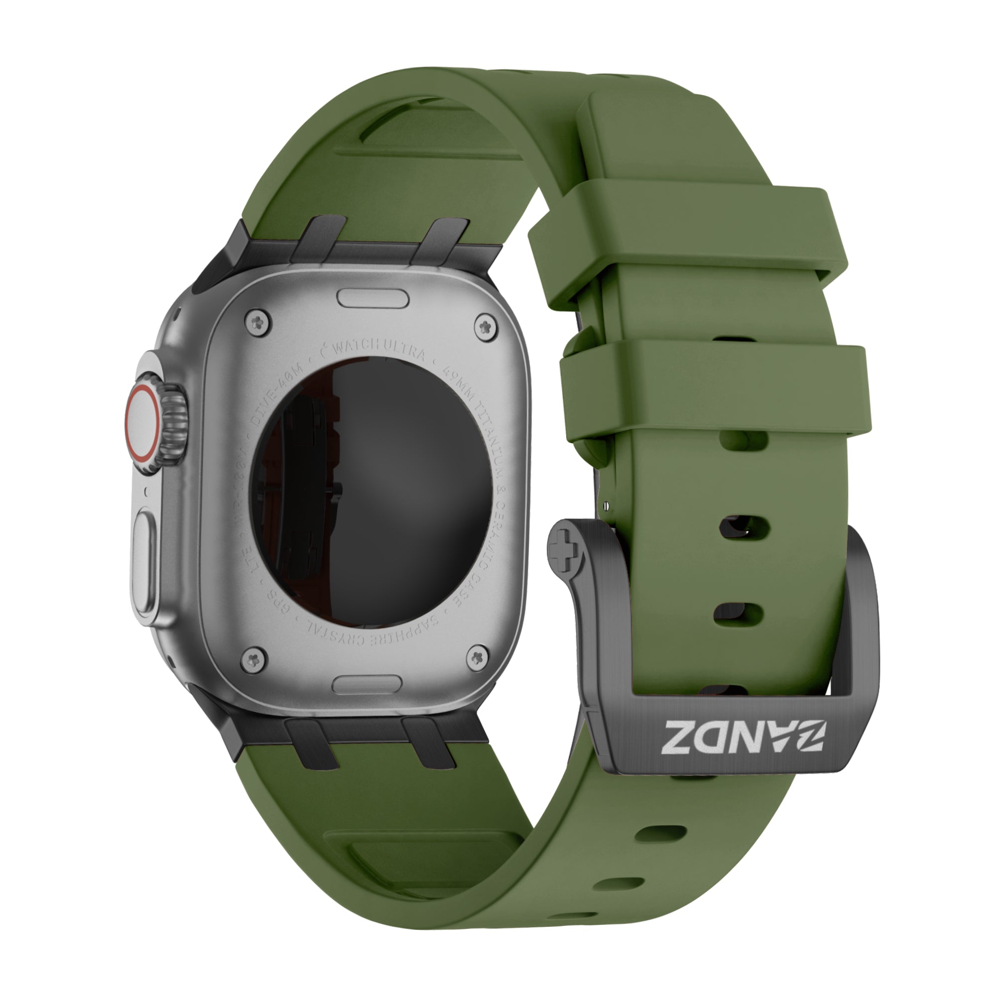 Bandz Apple Watch siliconen band 'Luxe Liquid' (groen met zwart)