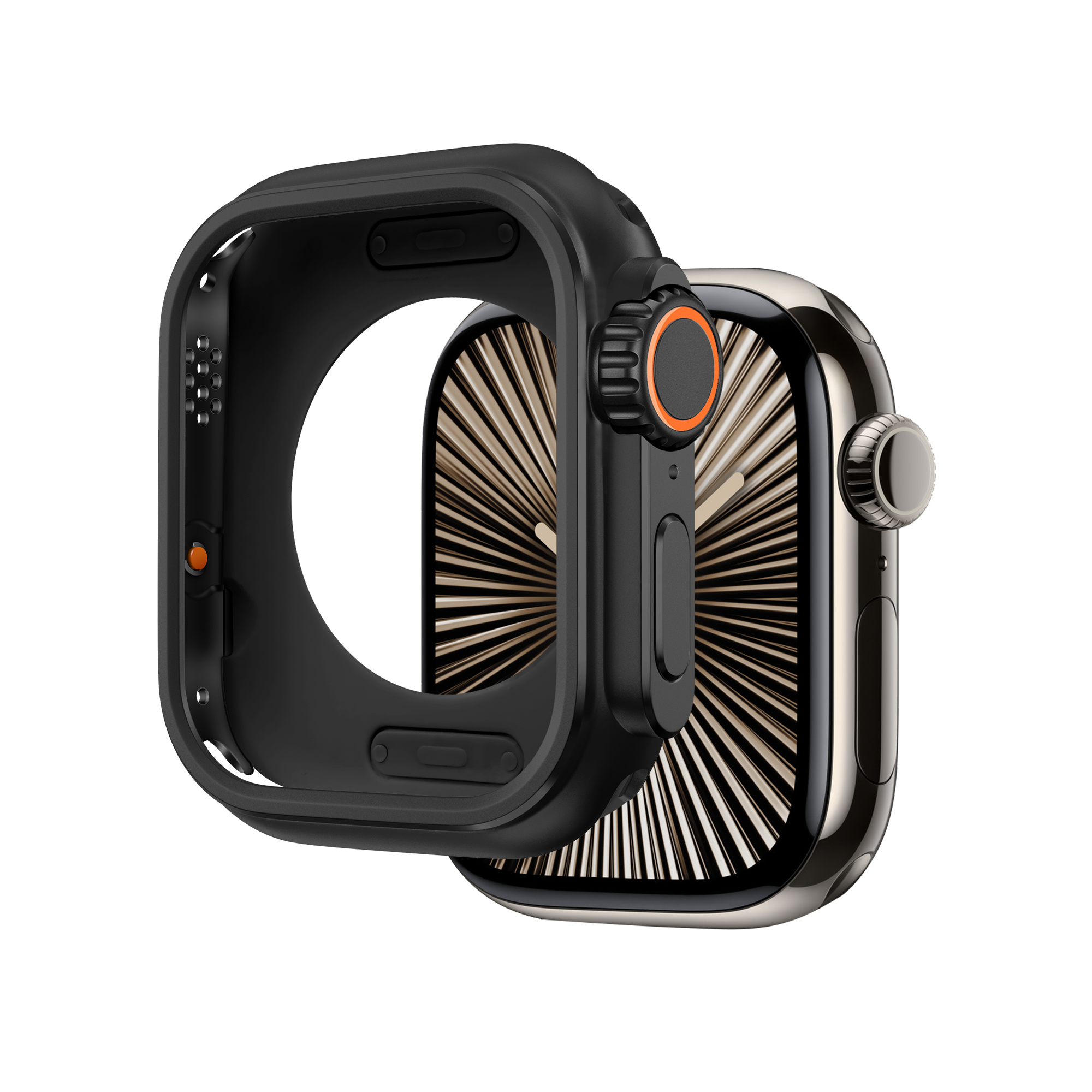 Bandz Apple Watch 7/8/9 - 45mm metalen hoesje (zwart)