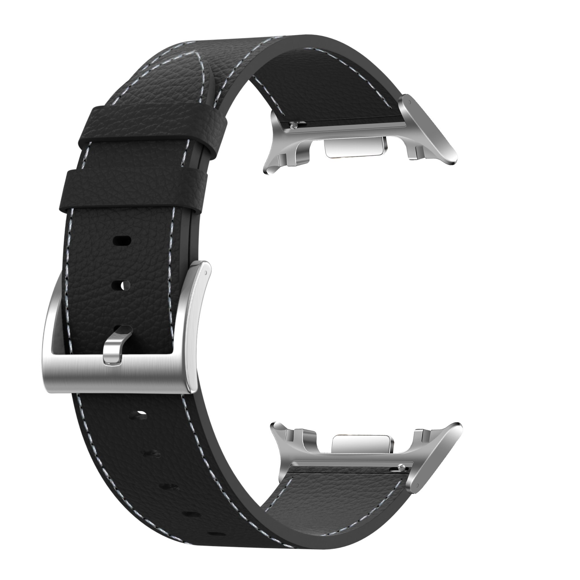 Samsung Galaxy Watch 8 - 44mm leren grain band (zwart)
