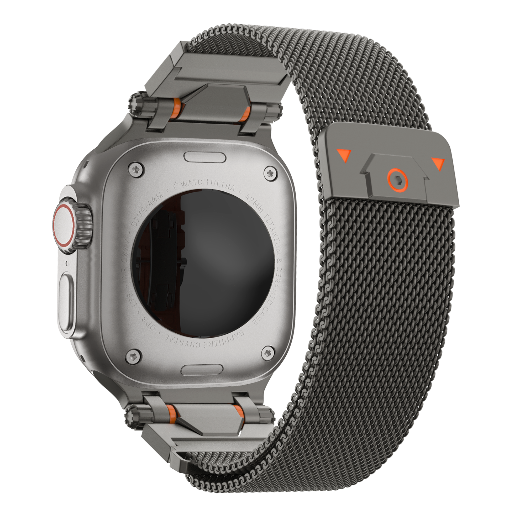 Bandz Apple Watch rugged Milanese loop band (titanium grijs)