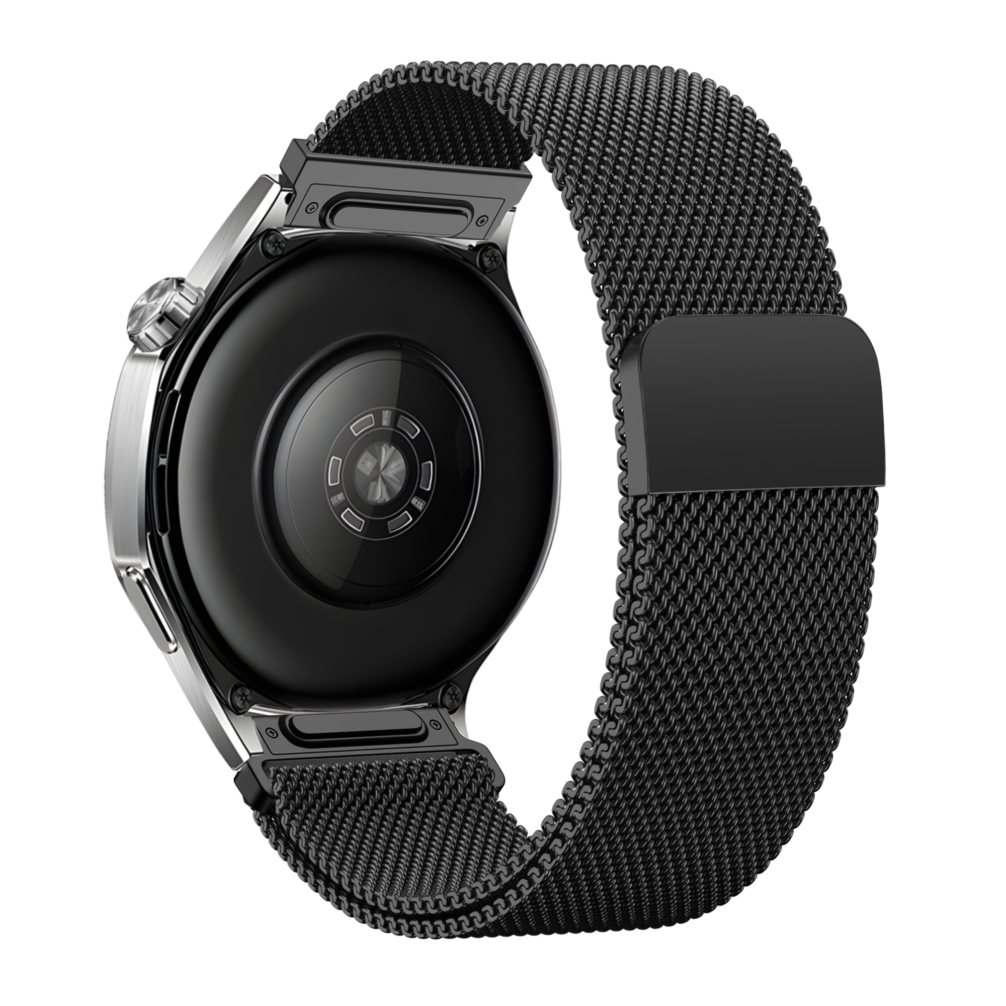 Bandz Huawei Watch GT Runner 'One push' Milanese band (zwart)