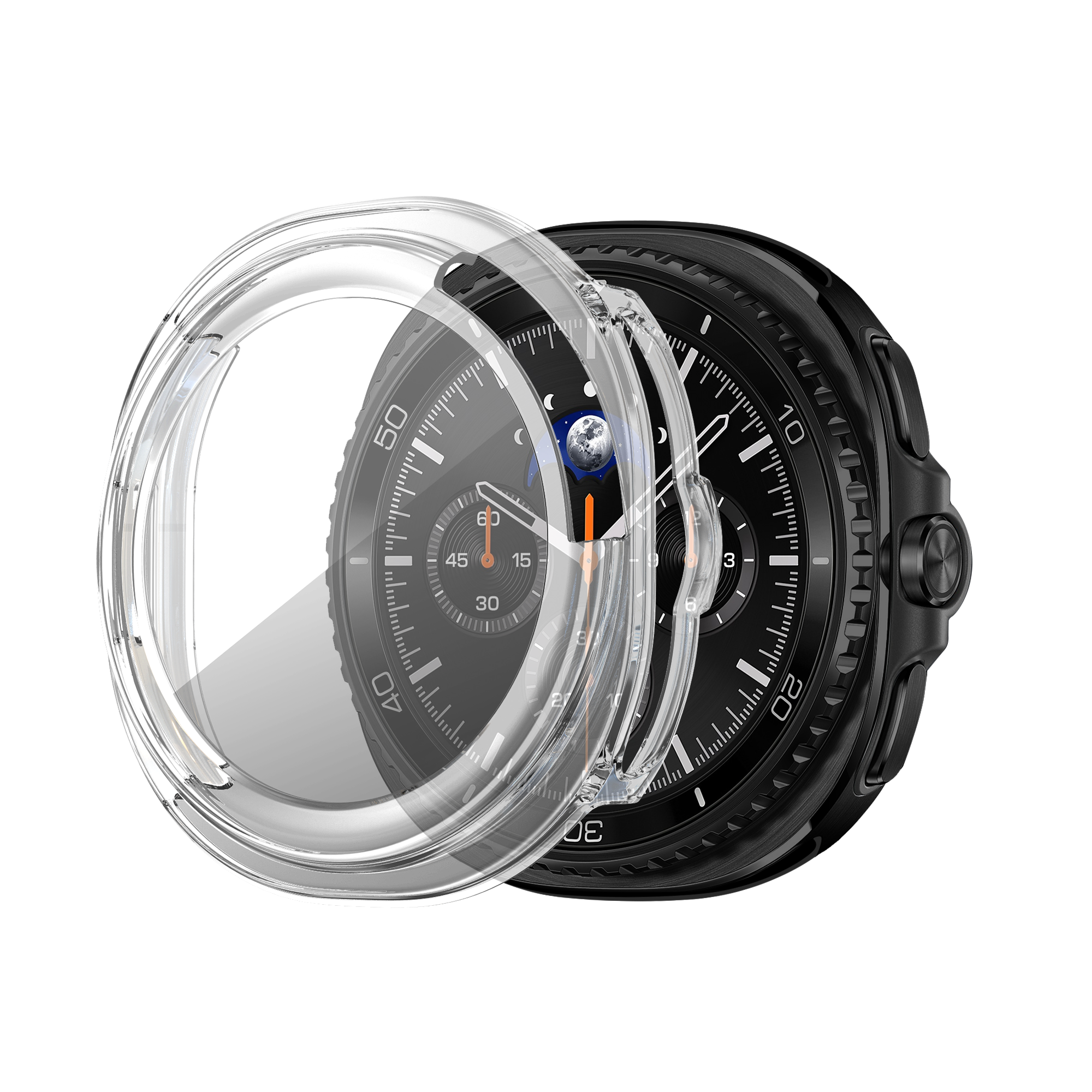 Bandz Samsung Galaxy Watch 8 Classic PC hoesje met glas (transparant)