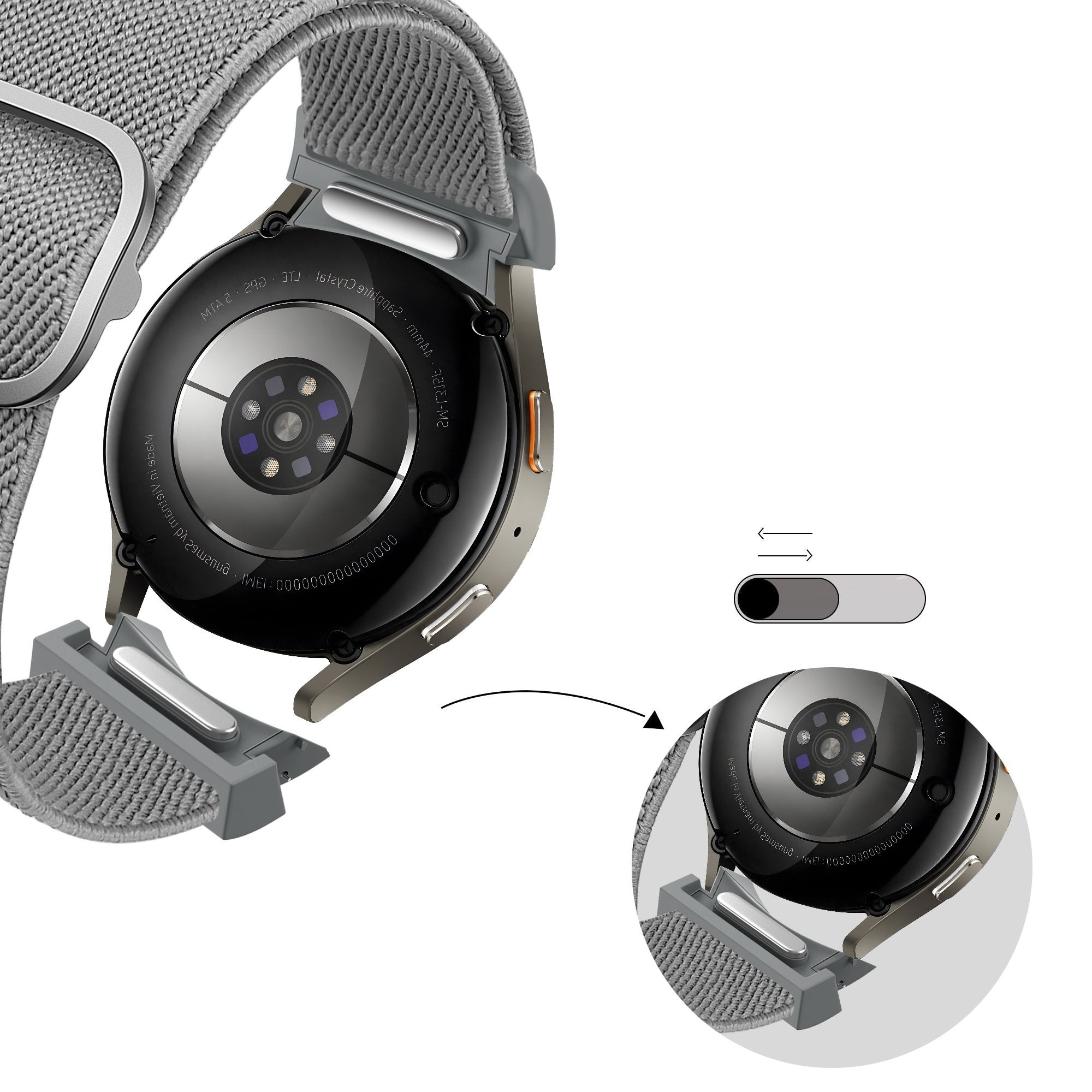 Bandz Samsung Galaxy Watch 5 Pro Elastic Strap 'Easy Fit' (Grey)