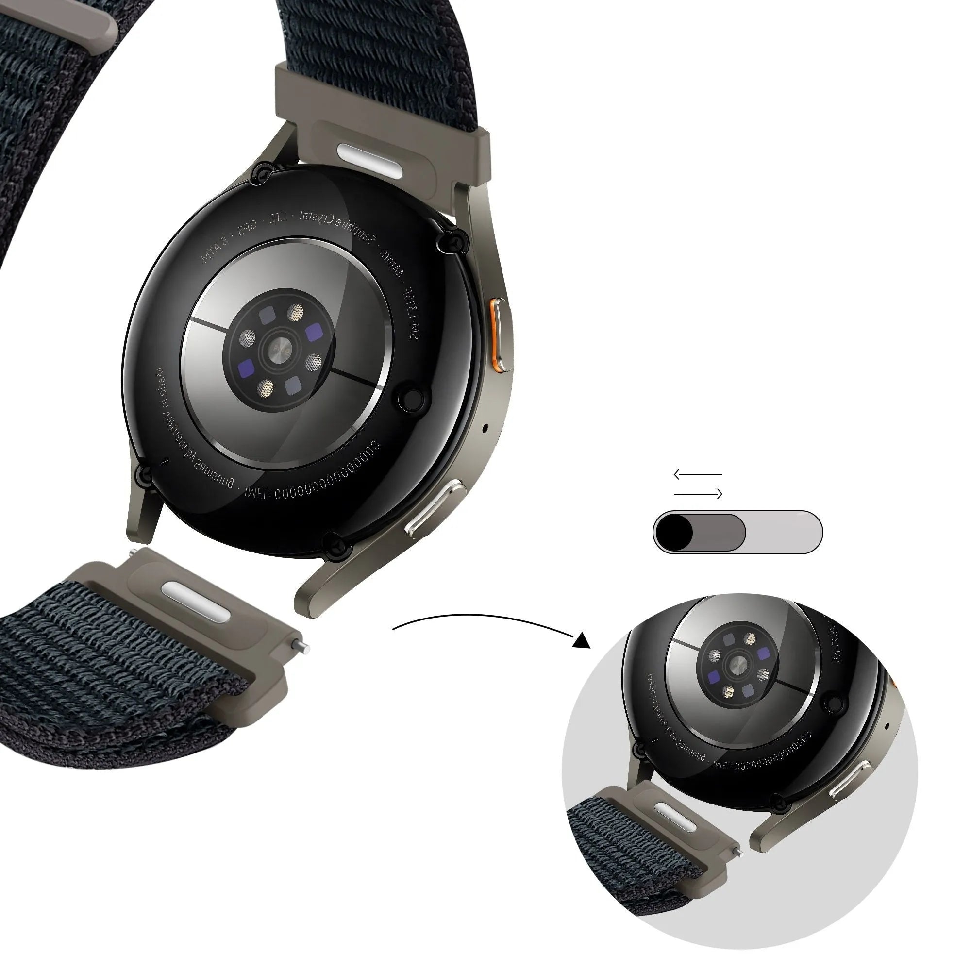 Bandz Amazfit Active 2 nylon band 'Easy fit' (grijsblauw)