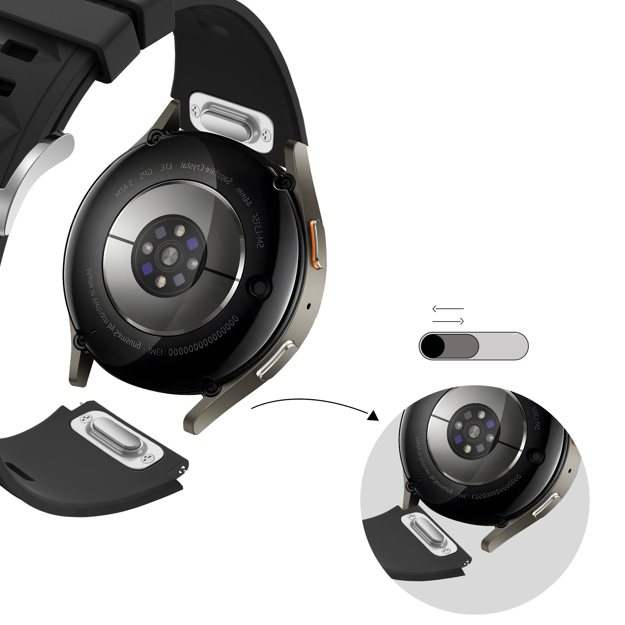 Bandz Huawei Watch GT 5 Pro - 42mm siliconen band 'Easy fit' (zwart)