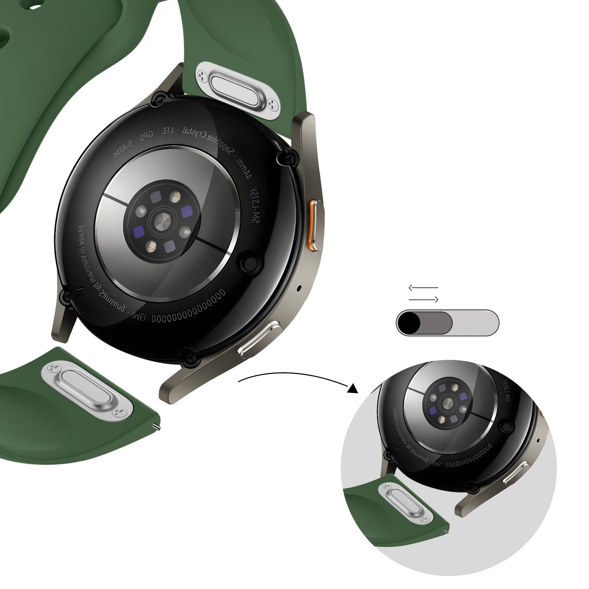 Bandz Huawei Watch GT sport band 'Easy fit' (groen)