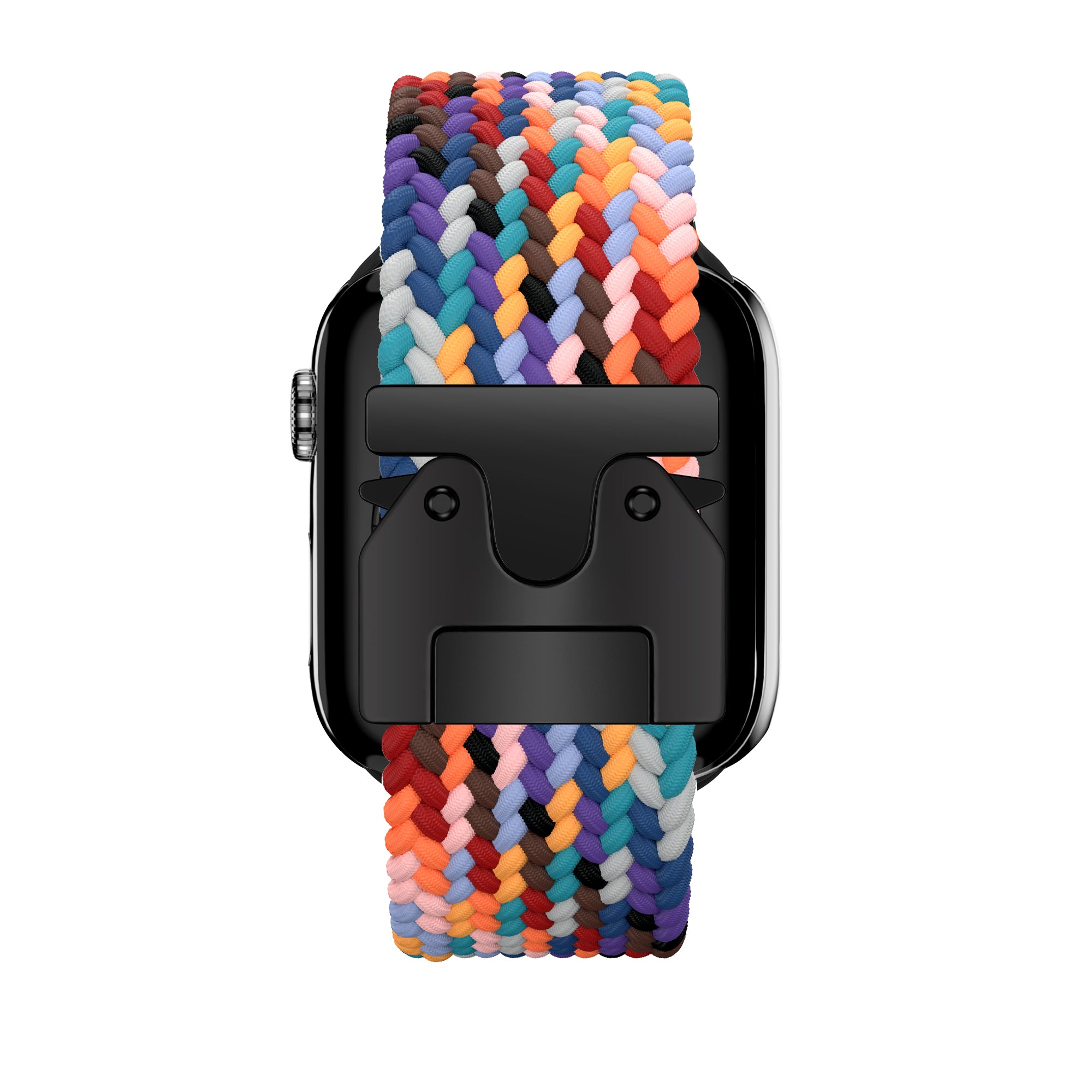 Bandz Apple Watch gevlochten nylon band met P-buckle (regenboog)
