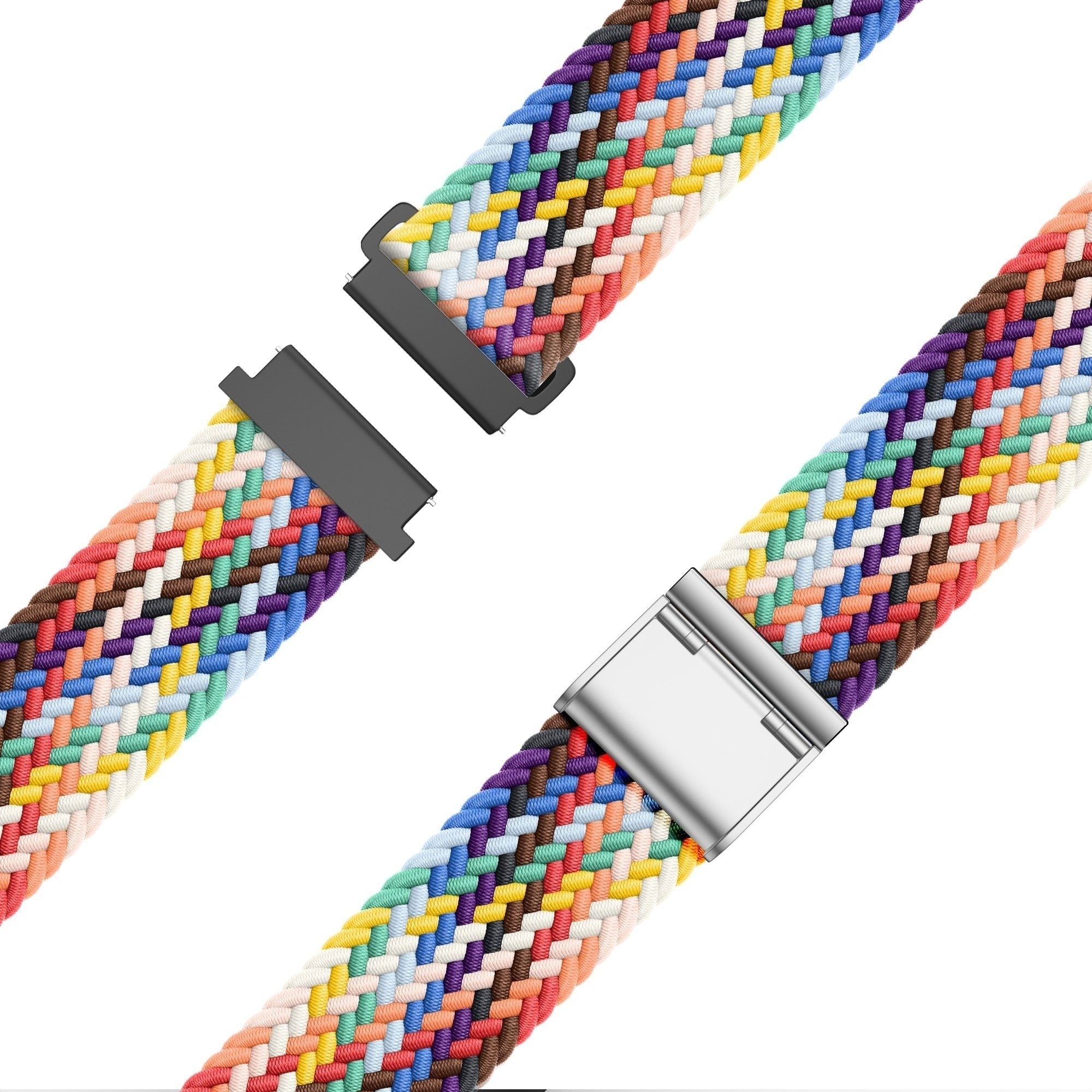 Bandz Coros Apex 42mm gevlochten nylon band (regenboog)