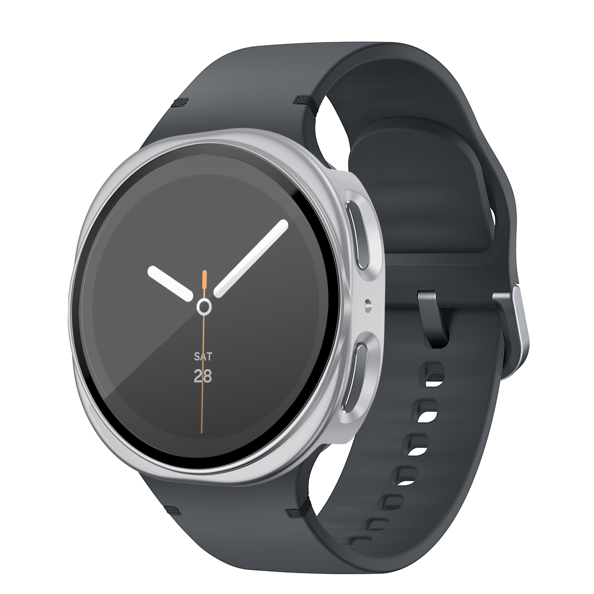 Bandz Samsung Galaxy Watch 8 - 40mm PC hoesje met glas (zilver)