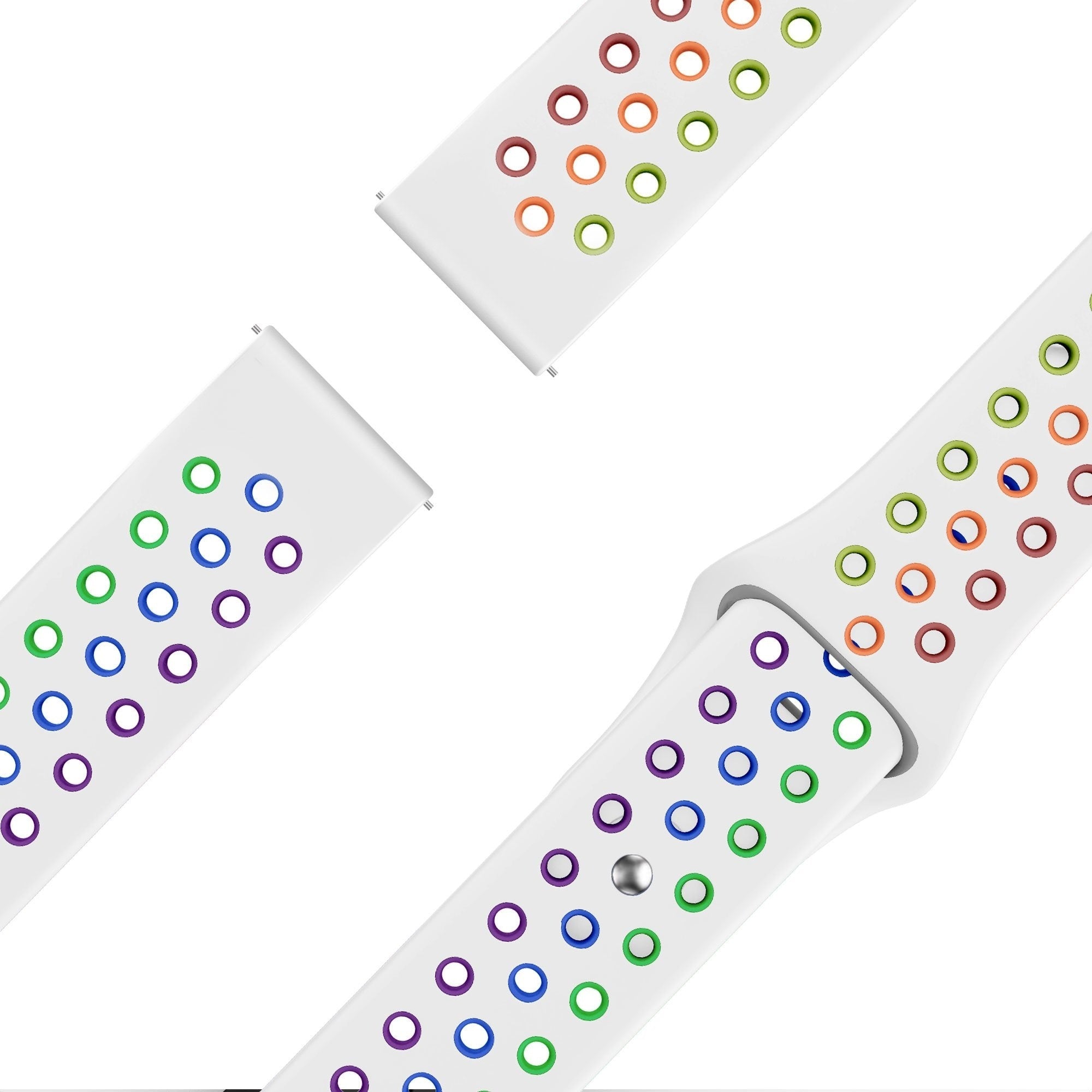 Bandz Amazfit Active 2 sport band 'Deluxe' (wit/rainbow)