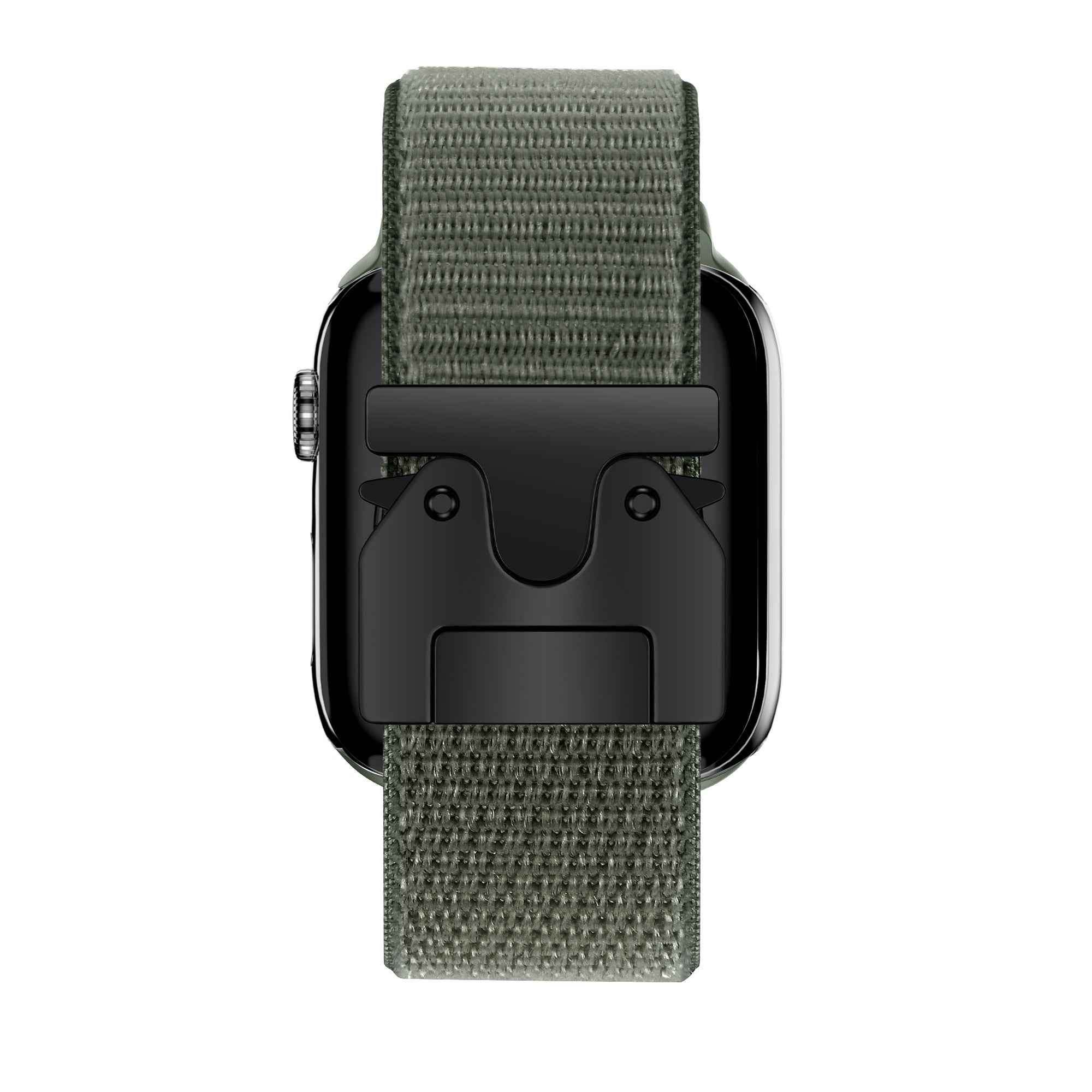 Bandz Apple Watch nylon band 'Classic' met P-buckle (legergroen)