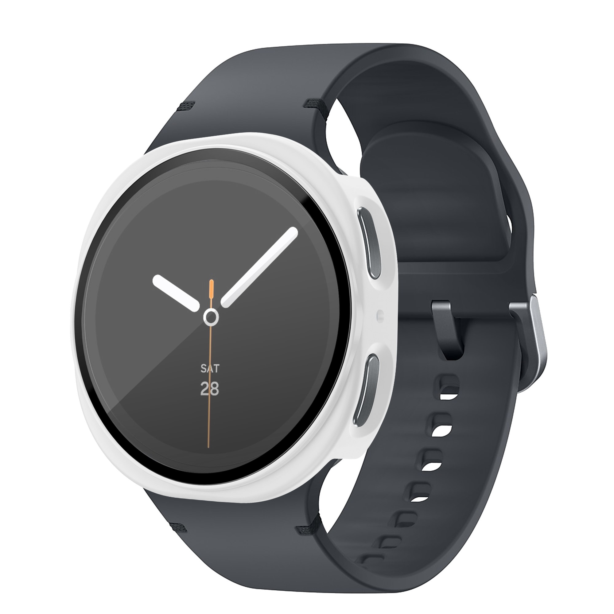 Bandz Samsung Galaxy Watch 8 - 40mm PC hoesje met glas (wit)