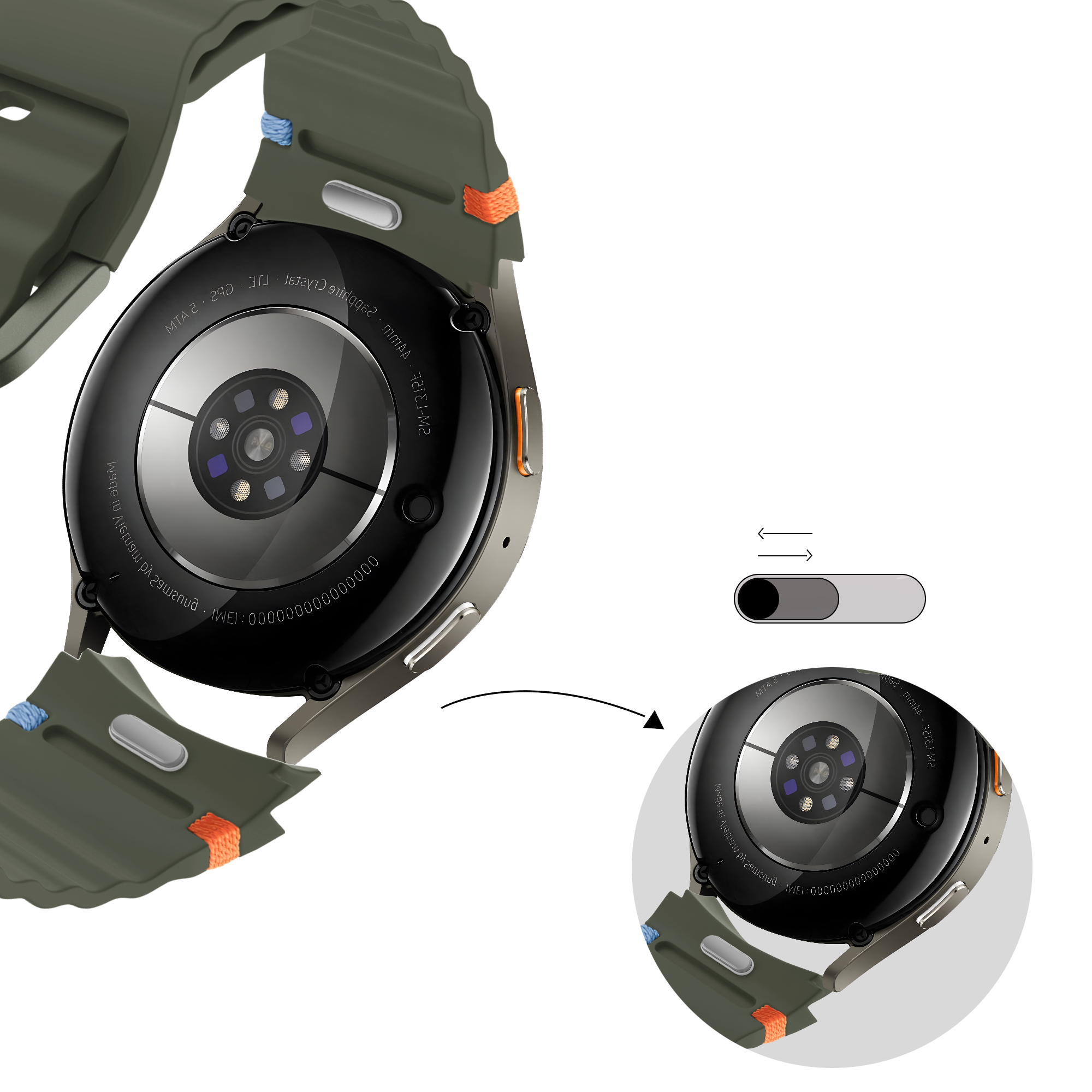 Bandz Samsung Galaxy Watch 4 Classic 42mm wave band 'Easy fit' (groen)