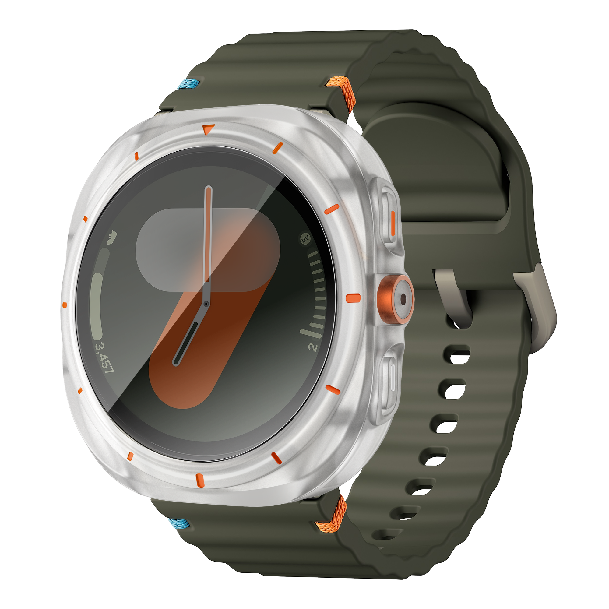 Bandz Samsung Galaxy Watch 7 - 44mm square PC hoesje met glas (frost)