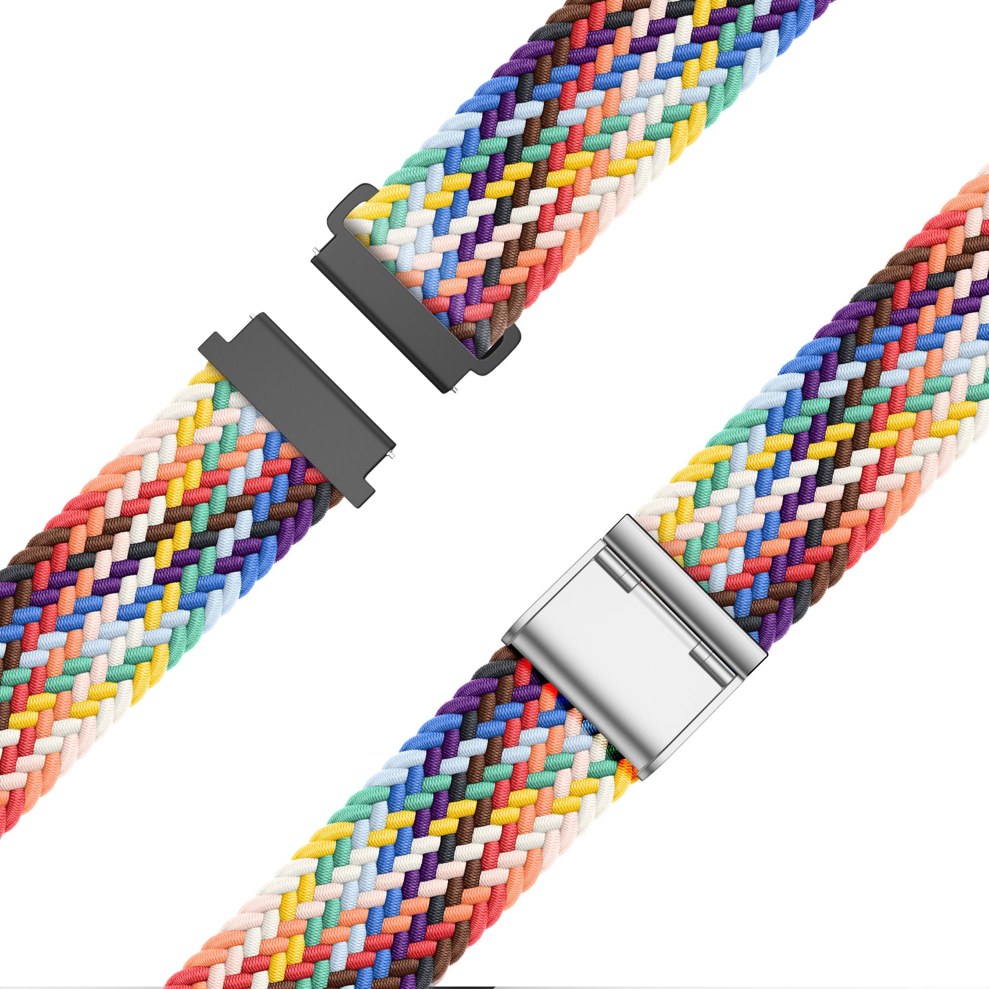 Bandz Amazfit Active 3 Premium Woven Nylon Strap (Rainbow)
