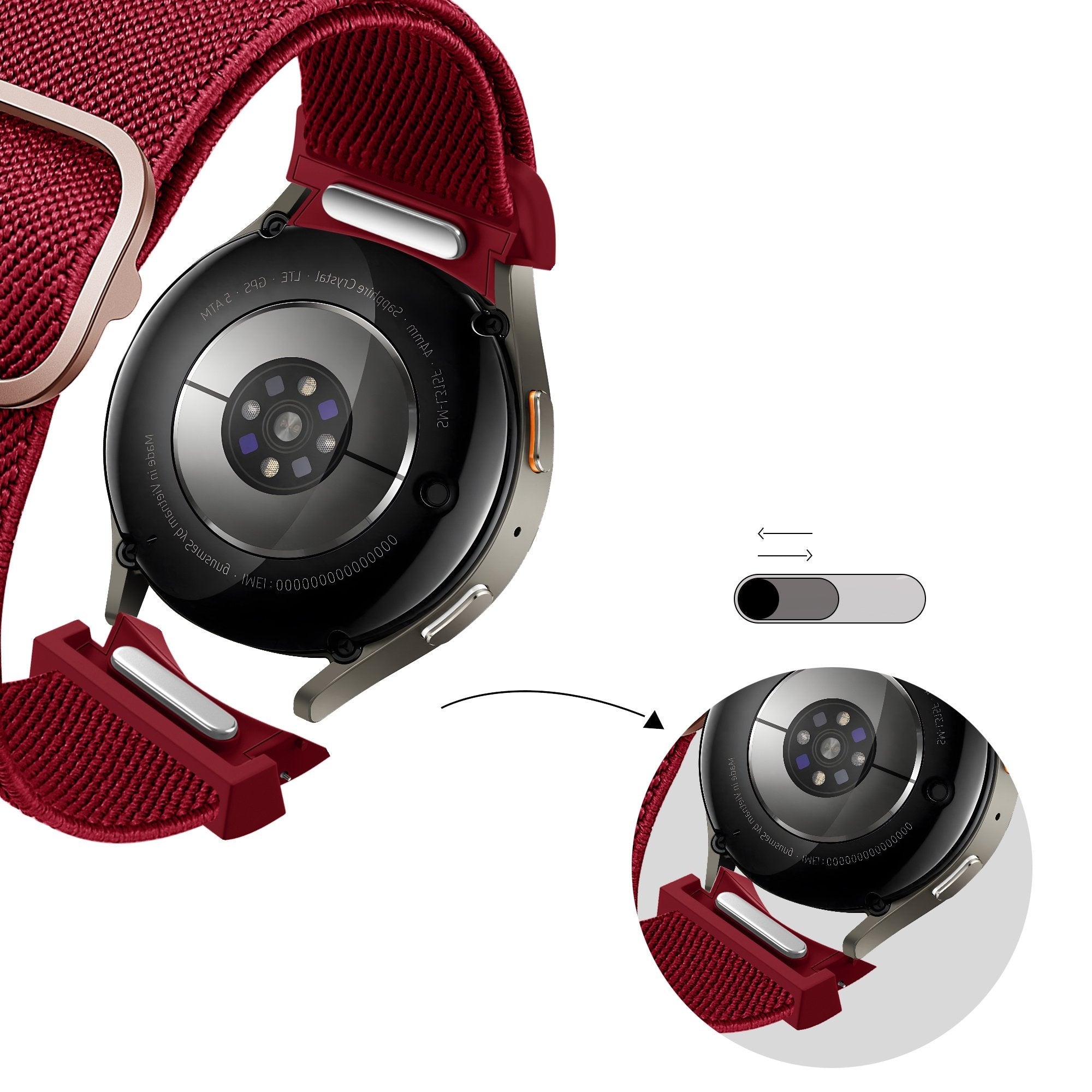 Bandz Samsung Galaxy Watch 4 Classic 42mm elastische band 'Easy fit' (rood)