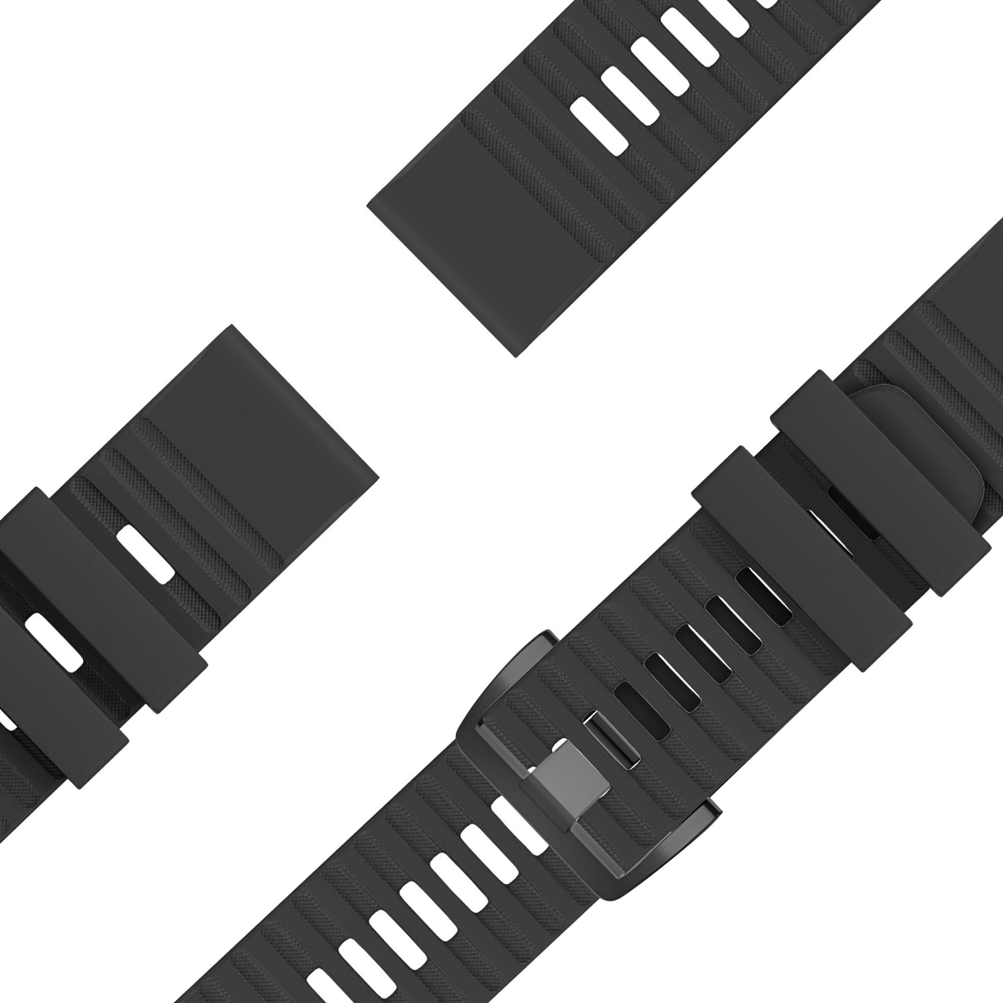 Bandz Garmin Descent G1 siliconen band met gesp (zwart)
