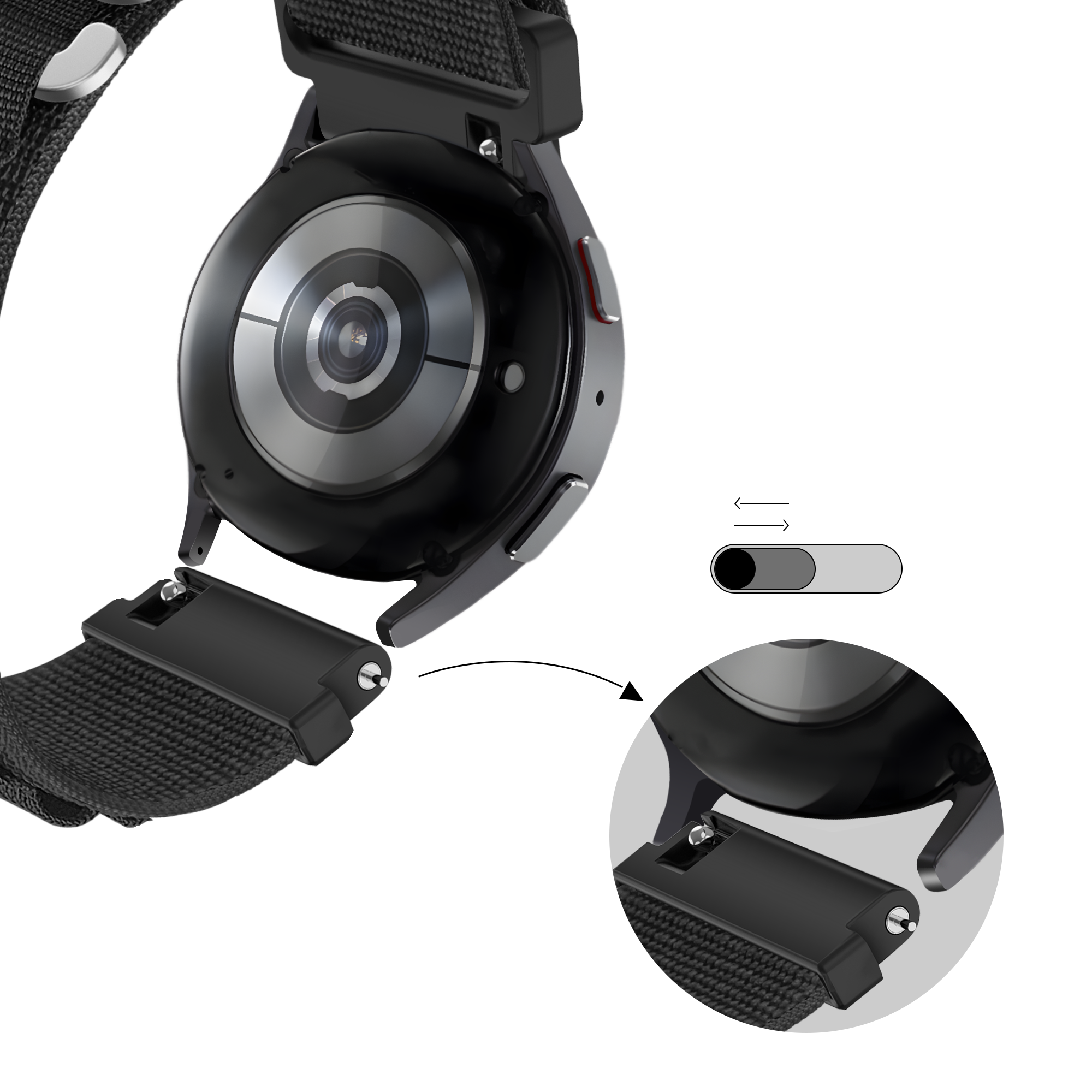 BALR Samsung Galaxy Watch 7 44mm Alpine loop band (zwart)