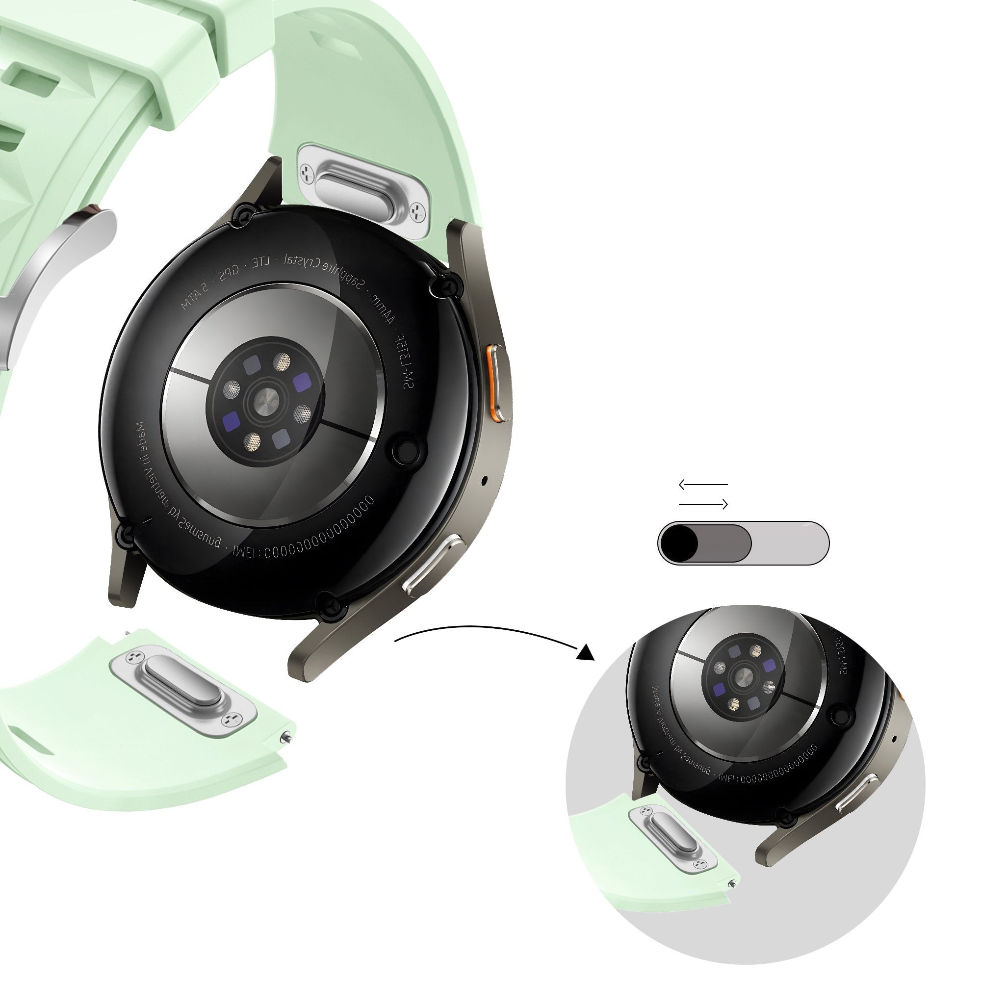 Bandz Huawei Watch GT 6 - 41mm siliconen band 'Easy fit' (lichtgroen)