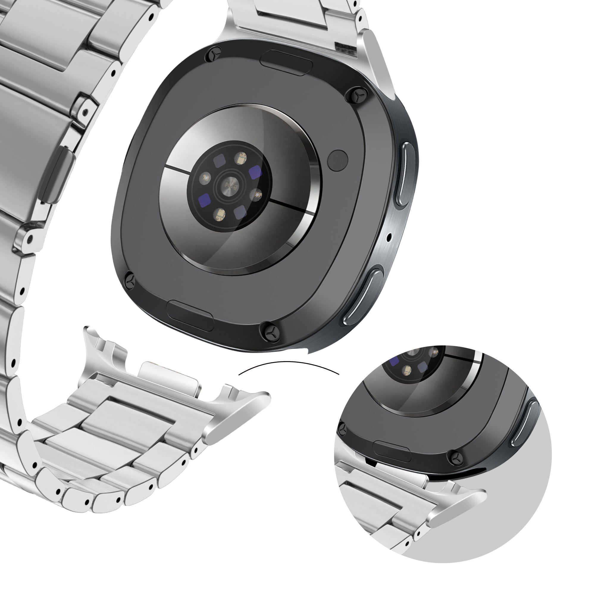 Bandz Samsung Galaxy Watch 8 Classic stalen band 'Classic' (zilver)