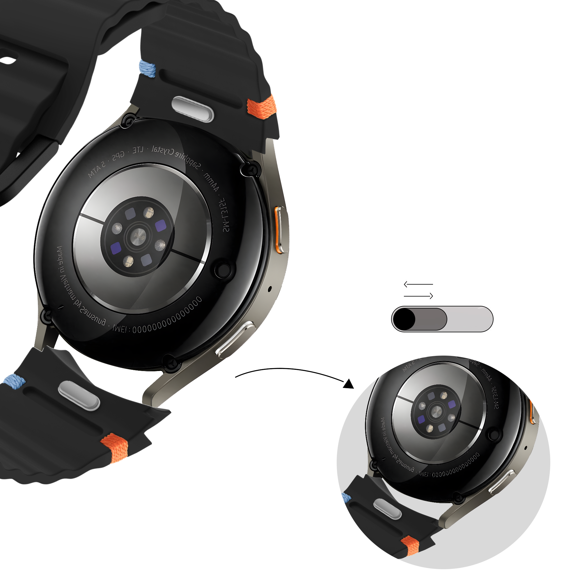 Bandz Samsung Galaxy Watch 7 - 40mm wave band 'Easy fit' (zwart)