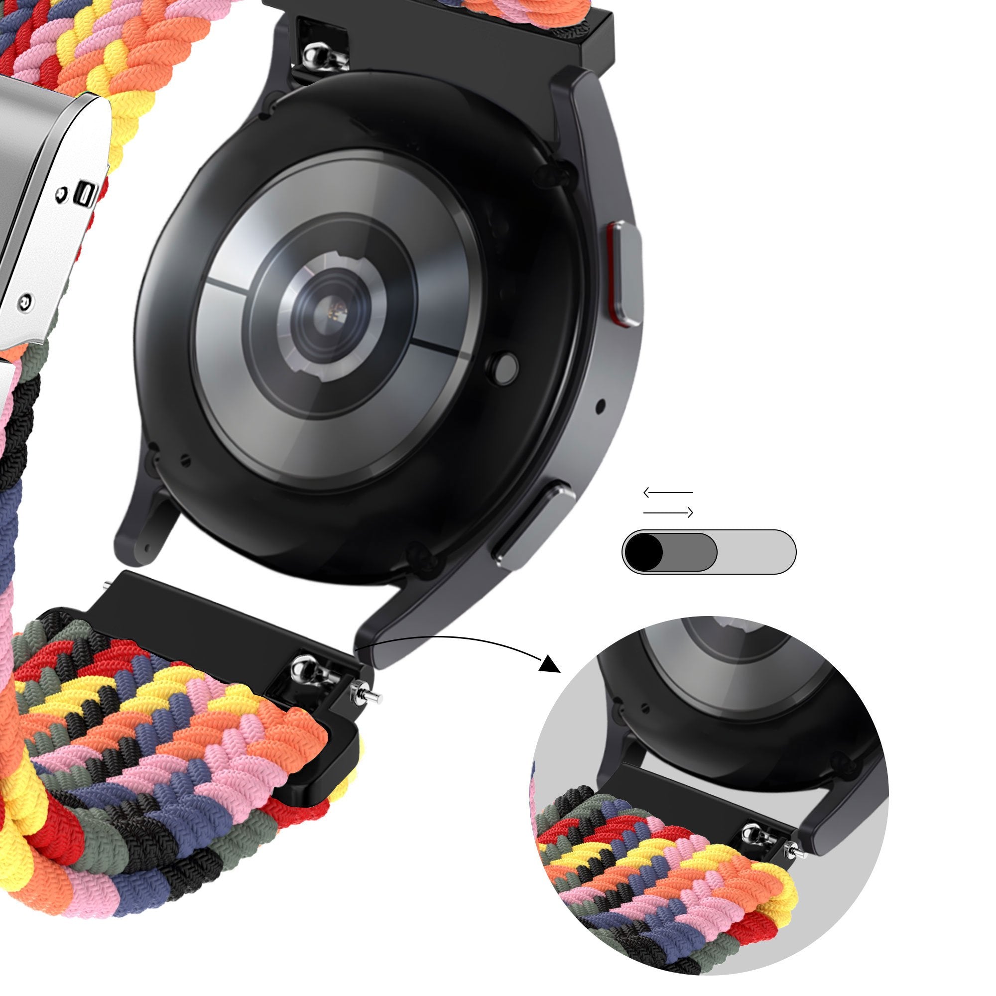 Bandz Garmin Vivoactive 3 gevlochten nylon band (kleurrijk)