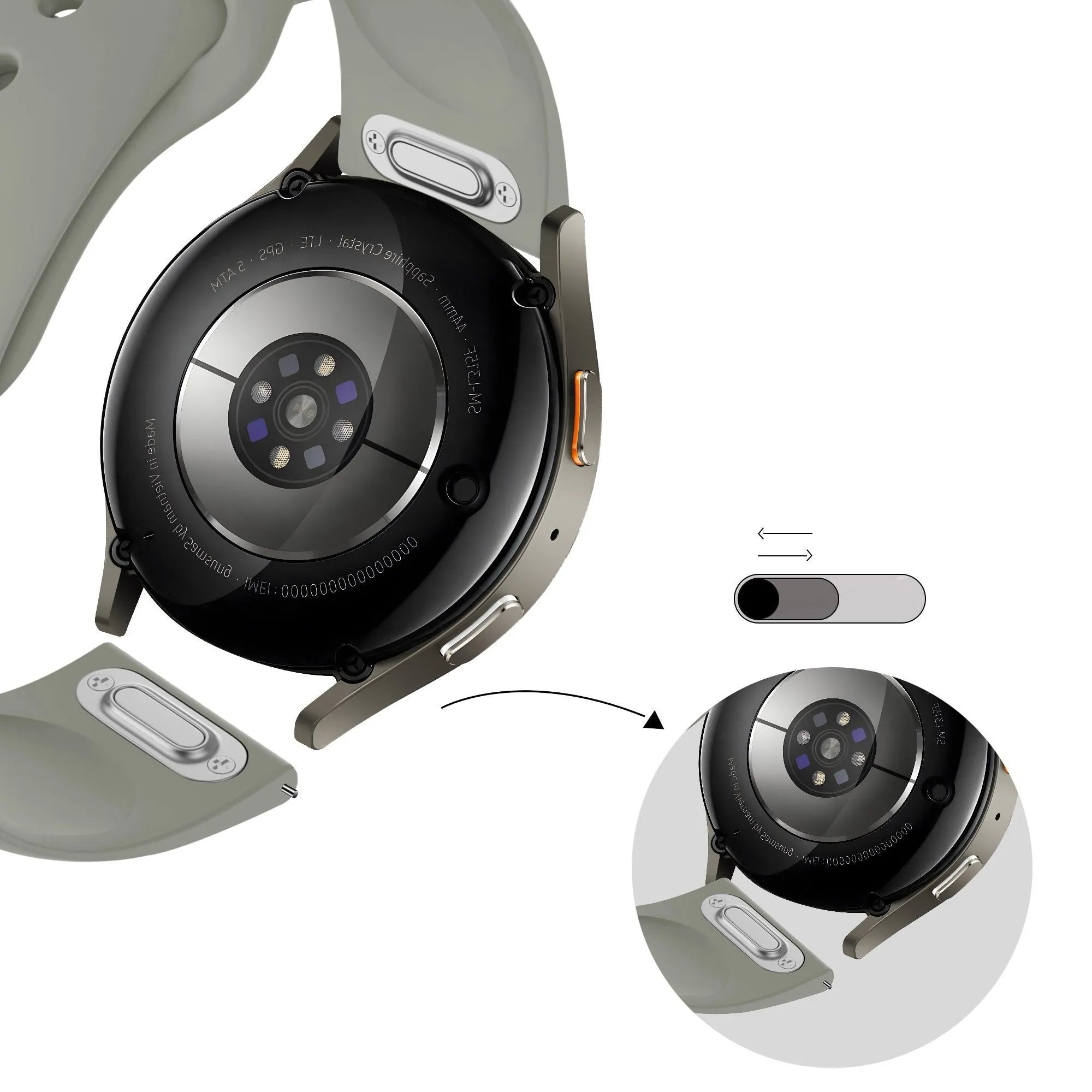 Bandz Oppo Watch X3 Sport Strap 'Easy Fit' (Light Grey)