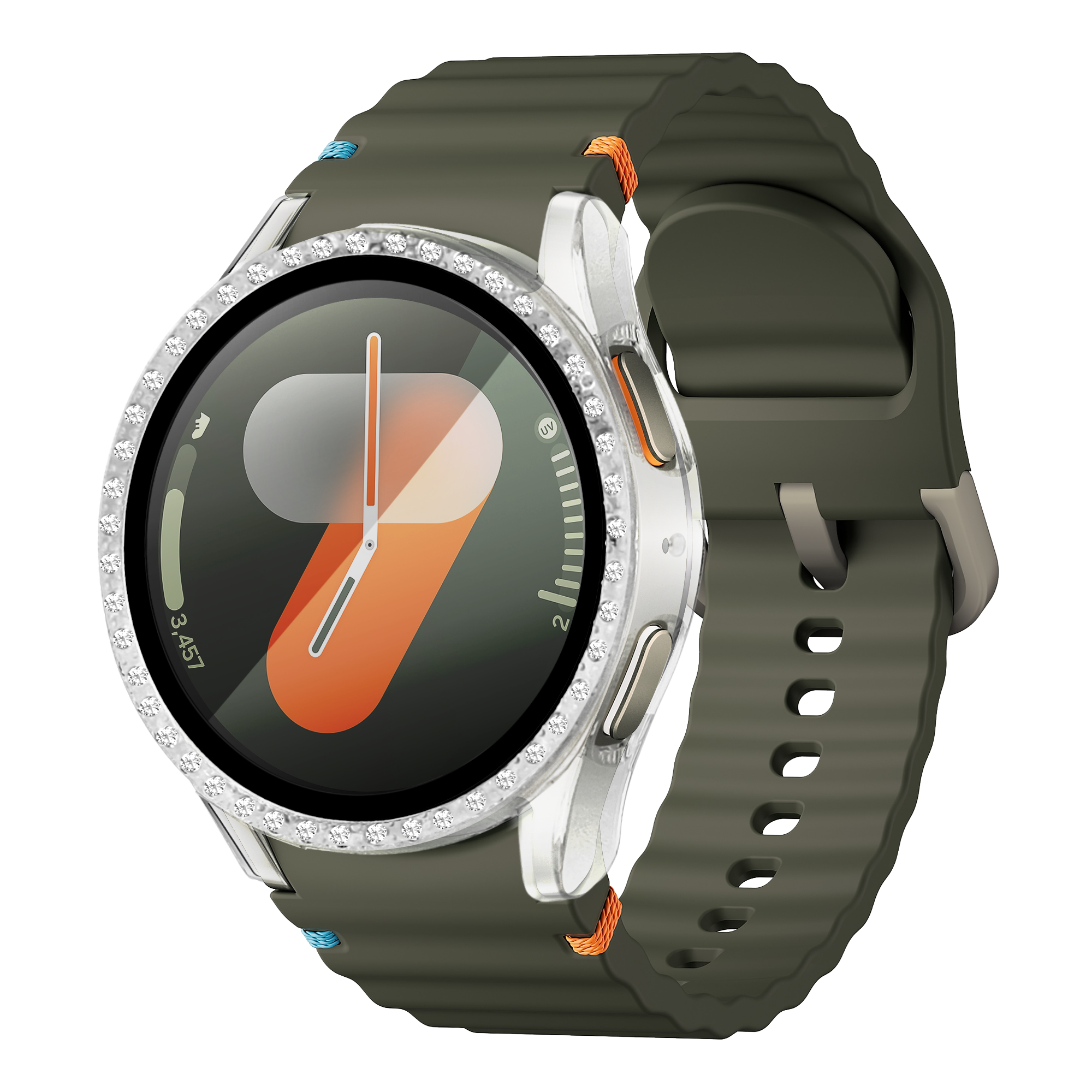 Samsung Galaxy Watch 7 - 40mm Diamond hoesje met glas (transparant)